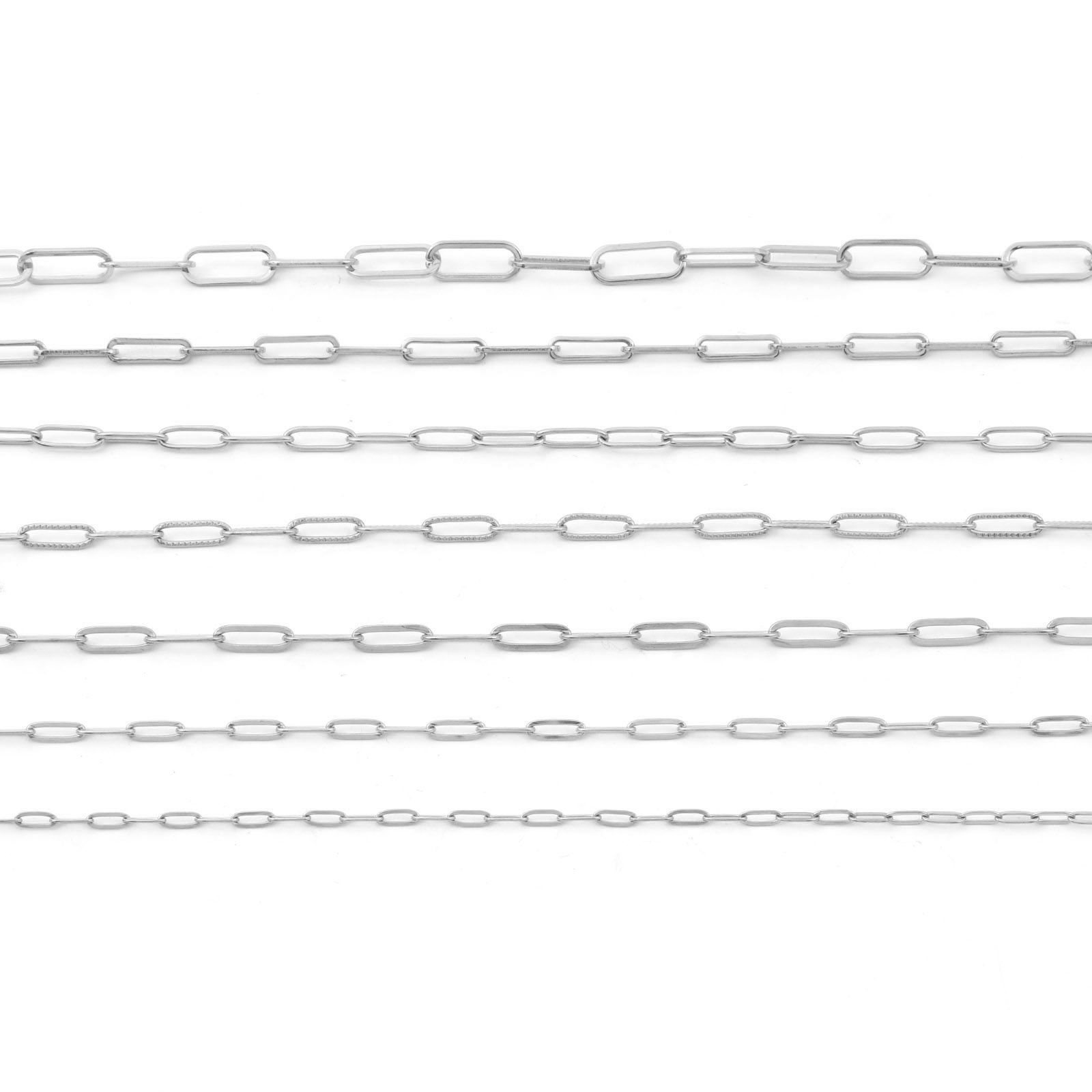 Bild von 304 Edelstahl Gliederkette Kette Oval Silberfarbe 1 Meter