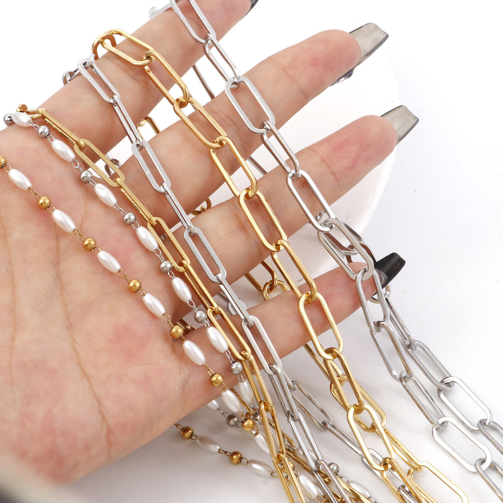 Picture of Wholesale Link Chain Necklace, 304 Stainless Steel, Unisex Simple Minimalist Gift Jewelry For Retailer, 1 Piece