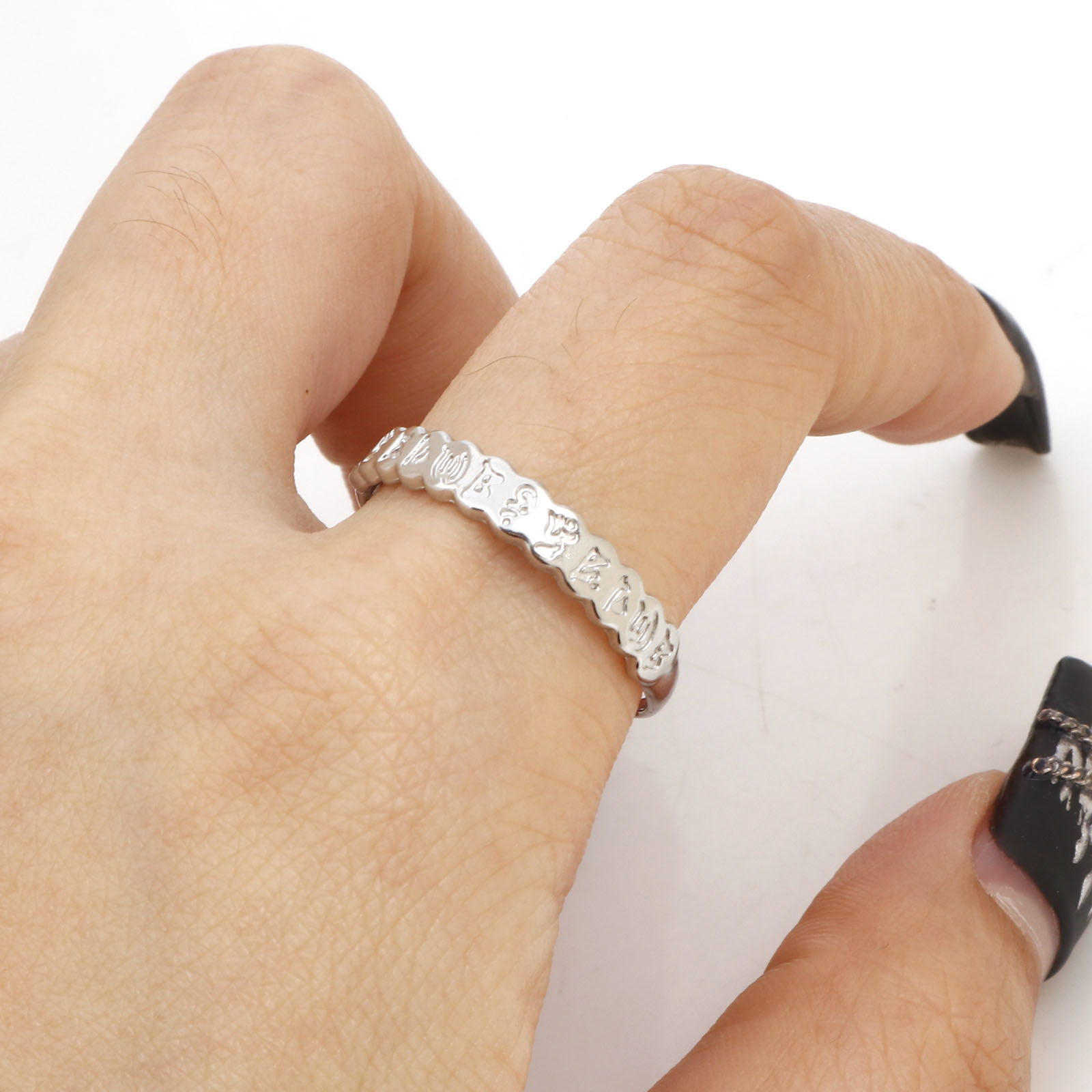 Picture of 304 Stainless Steel Open Adjustable Rings Silver Tone