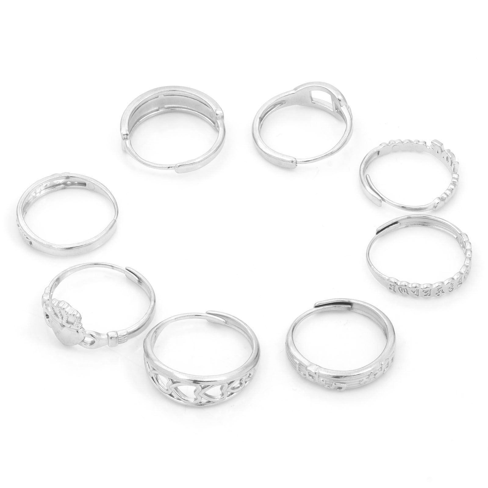 Picture of 304 Stainless Steel Open Adjustable Rings Silver Tone