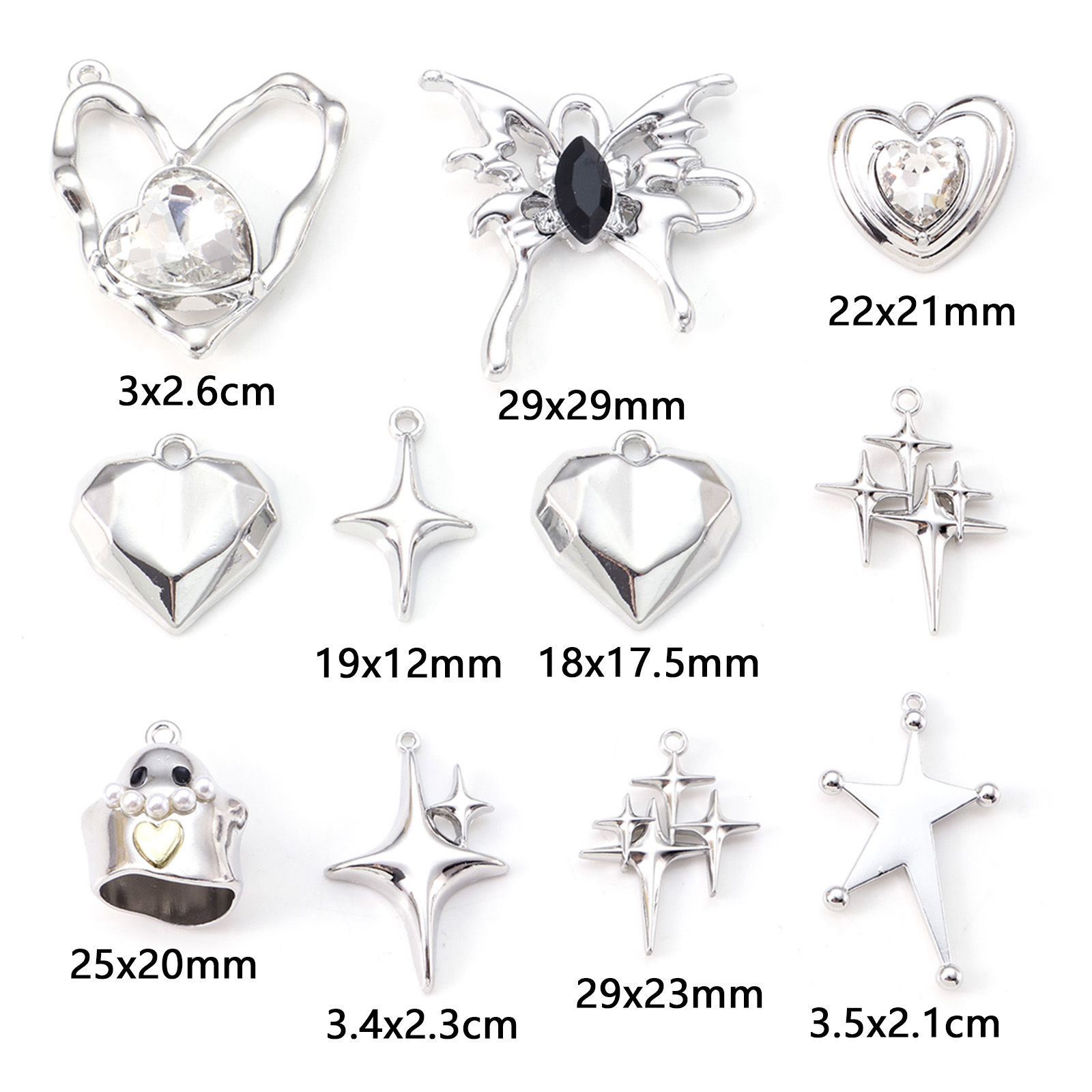 Picture of Zinc Based Alloy Pendants Silver Tone Heart Star