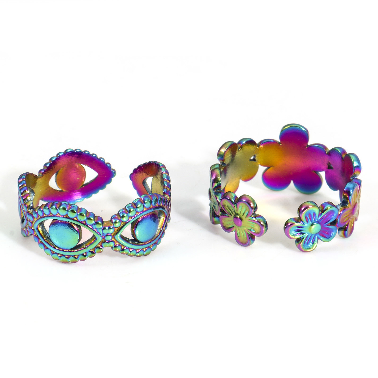 Picture of Eco-friendly 304 Stainless Steel Open Rings Multicolor