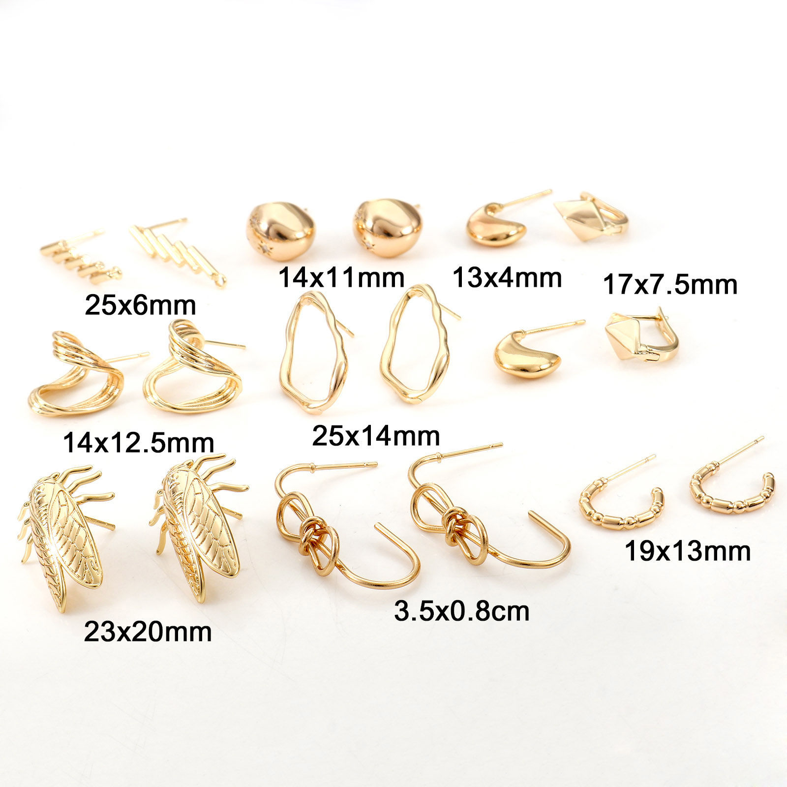 Immagine di Ottone Accessori Per Orecchini Vero Oro Placcato 2 Pz