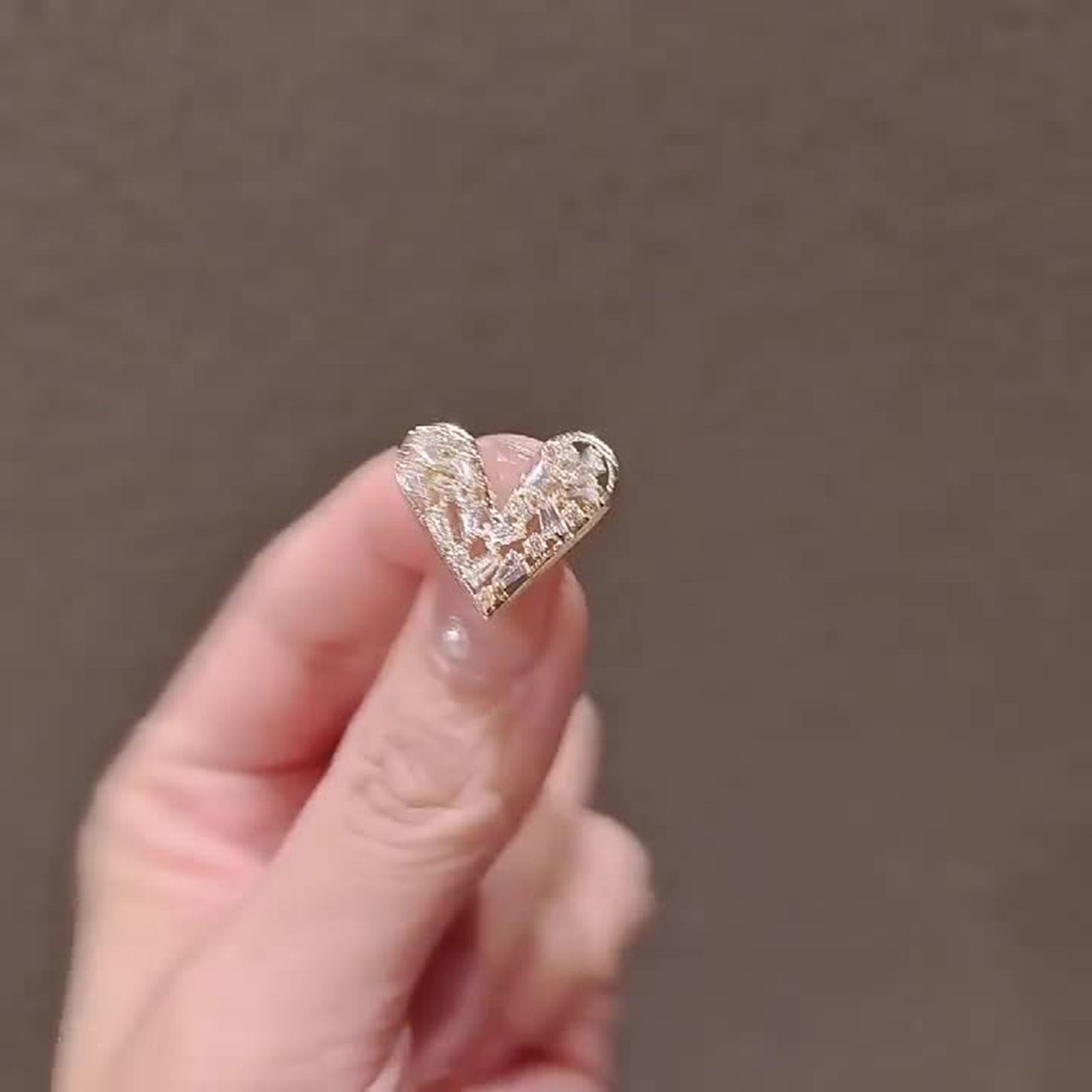 Bild von Stilvoll Brosche Herz Bunt Transparent Strass 1 Stück
