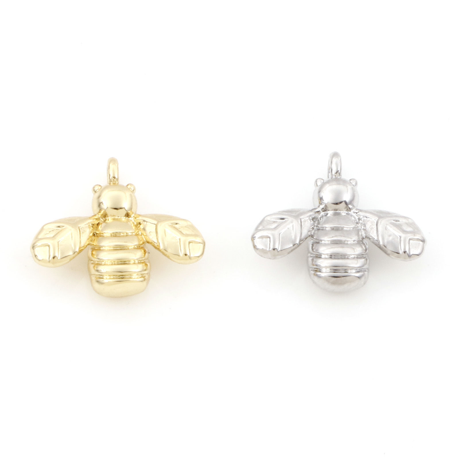 Picture of Brass Charms Multicolor Bee Animal 3D 13mm x 12mm