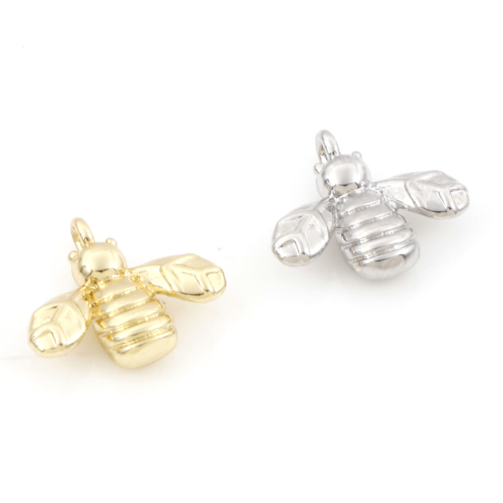 Picture of Brass Charms Multicolor Bee Animal 3D 13mm x 12mm