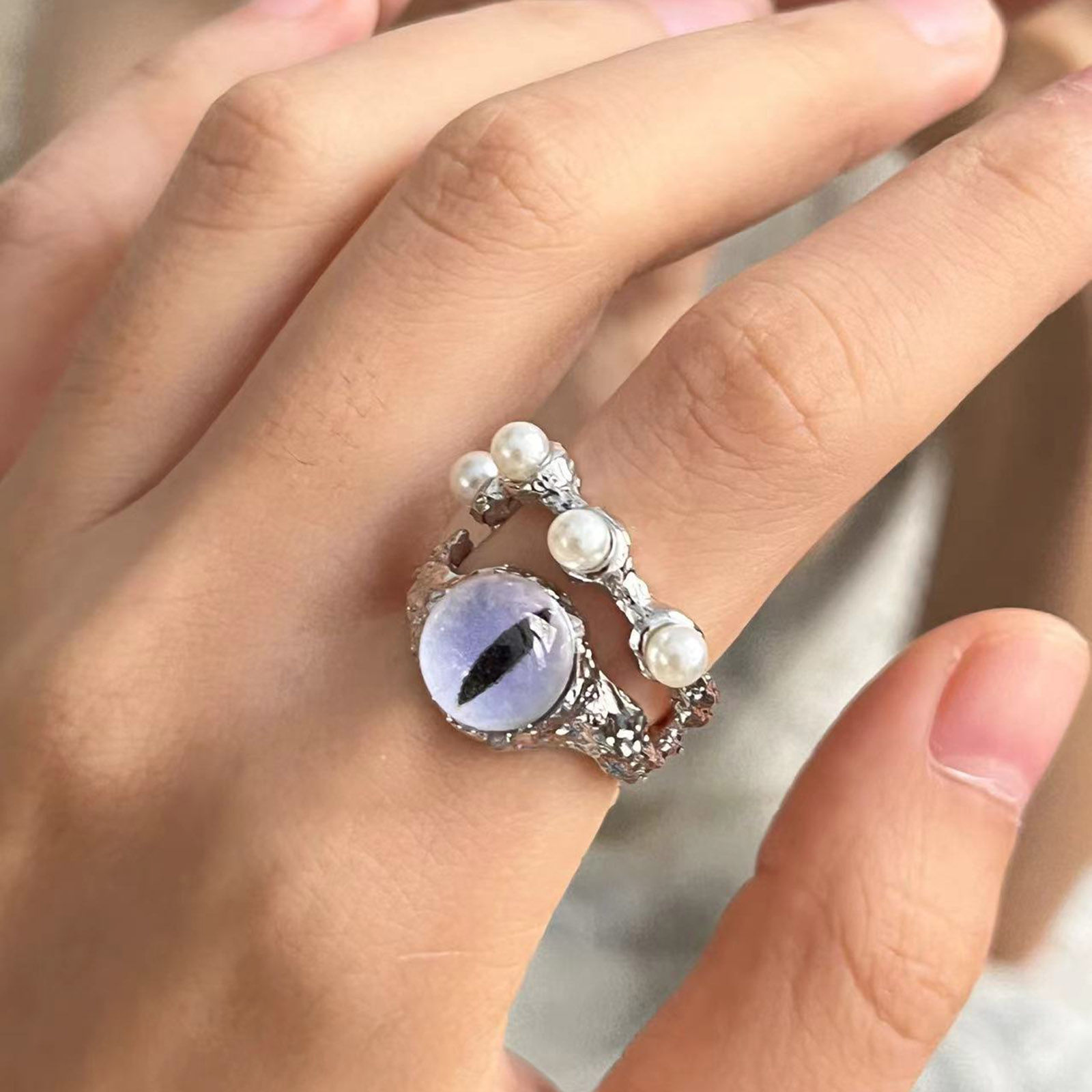Imagen de Resina Lindo No Ajustable Anillos Multicolor Monstruo 1 Unidad
