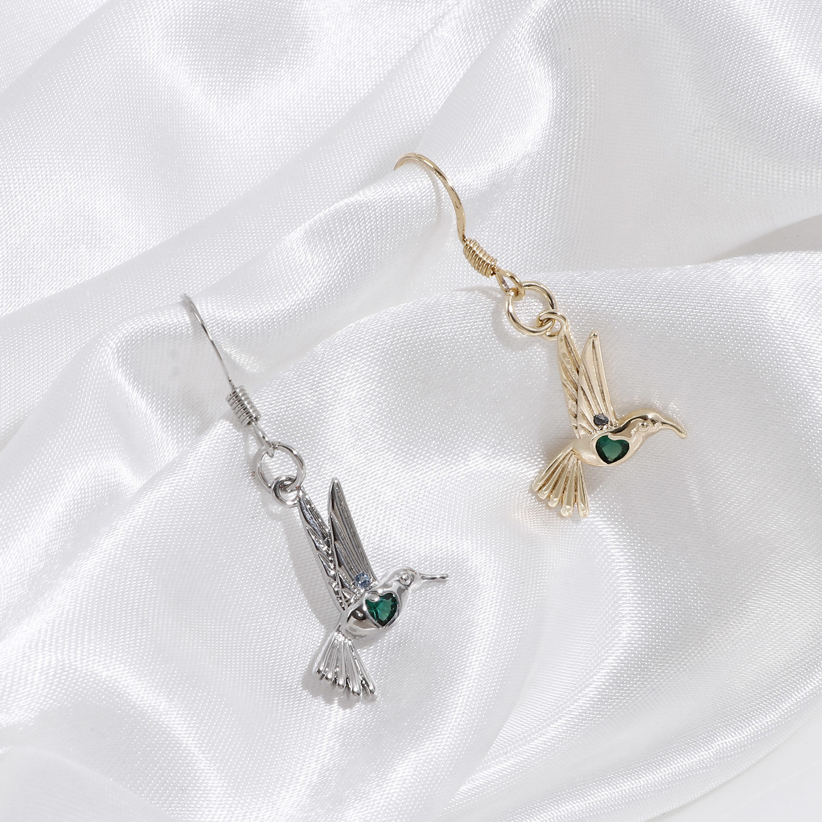 Immagine di Ottone Charms Colibrì Vero Oro Placcato 2 Pz