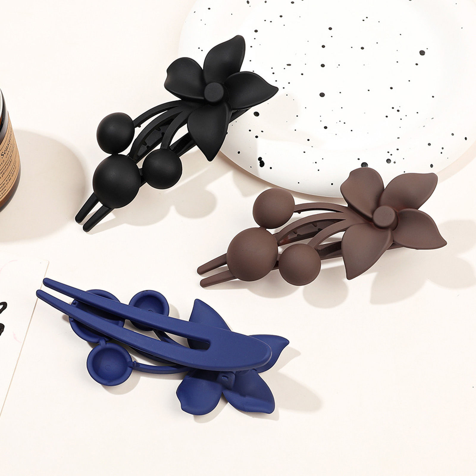 Image de Pince Griffe à Cheveux en Résine Élégant Multicolore Fleur 1 Pièce