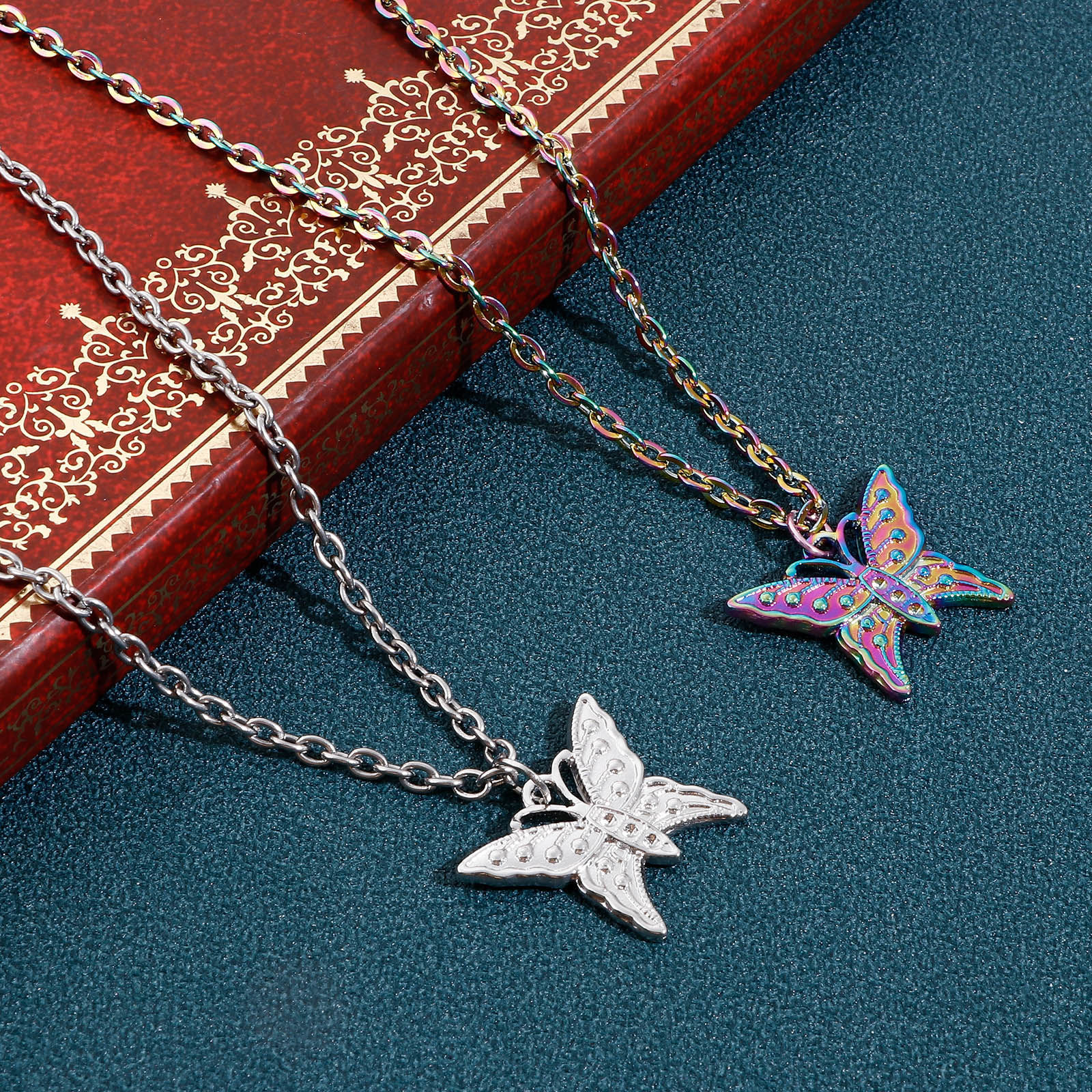 Picture of Eco-friendly Vacuum Plating 304 Stainless Steel Insect Charms Multicolor Butterfly Animal
