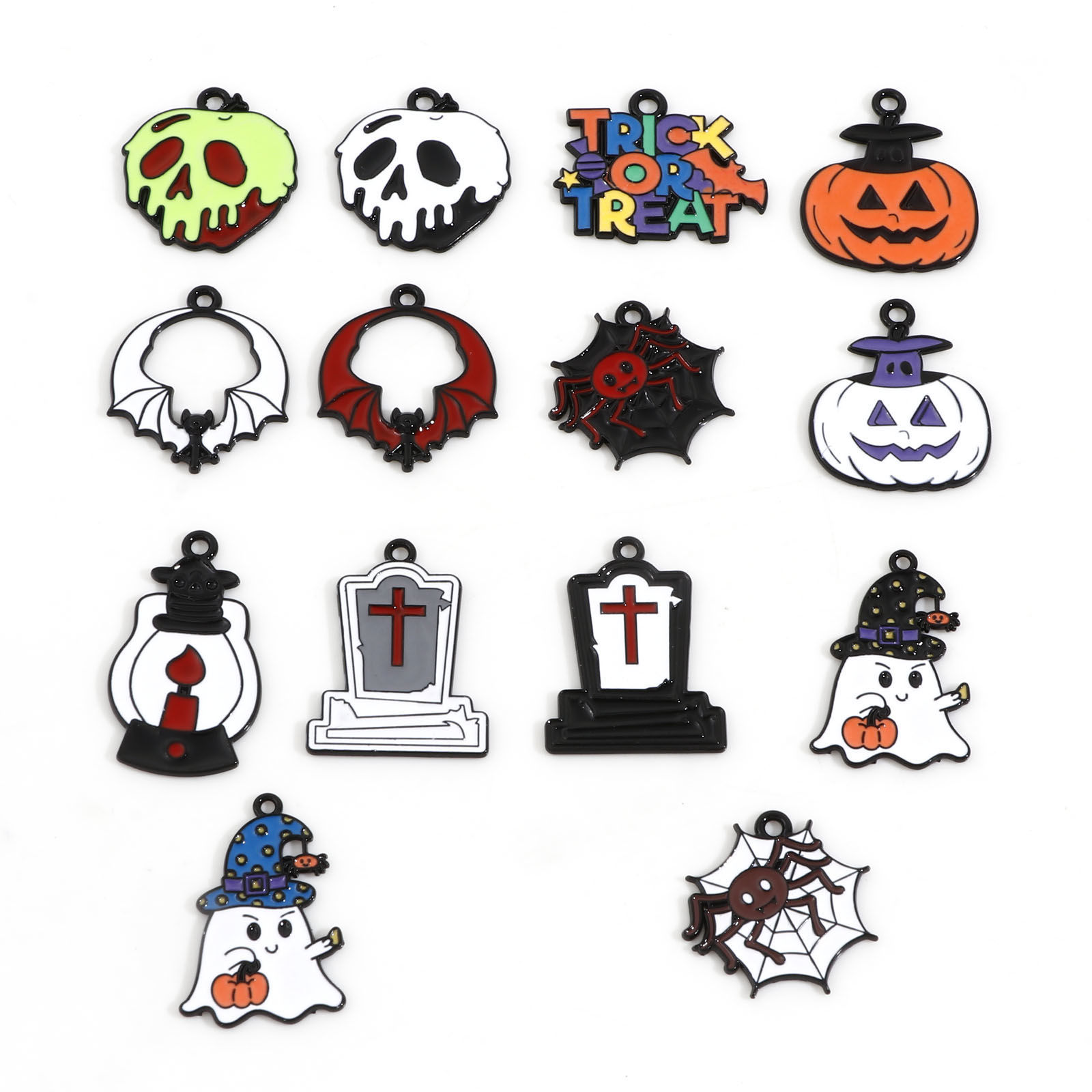 Immagine di Lega di Zinco Halloween Charms Multicolore Smalto 10 Pz