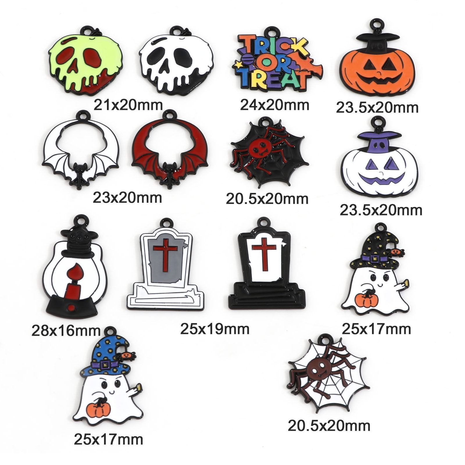 Immagine di Lega di Zinco Halloween Charms Multicolore Smalto 10 Pz
