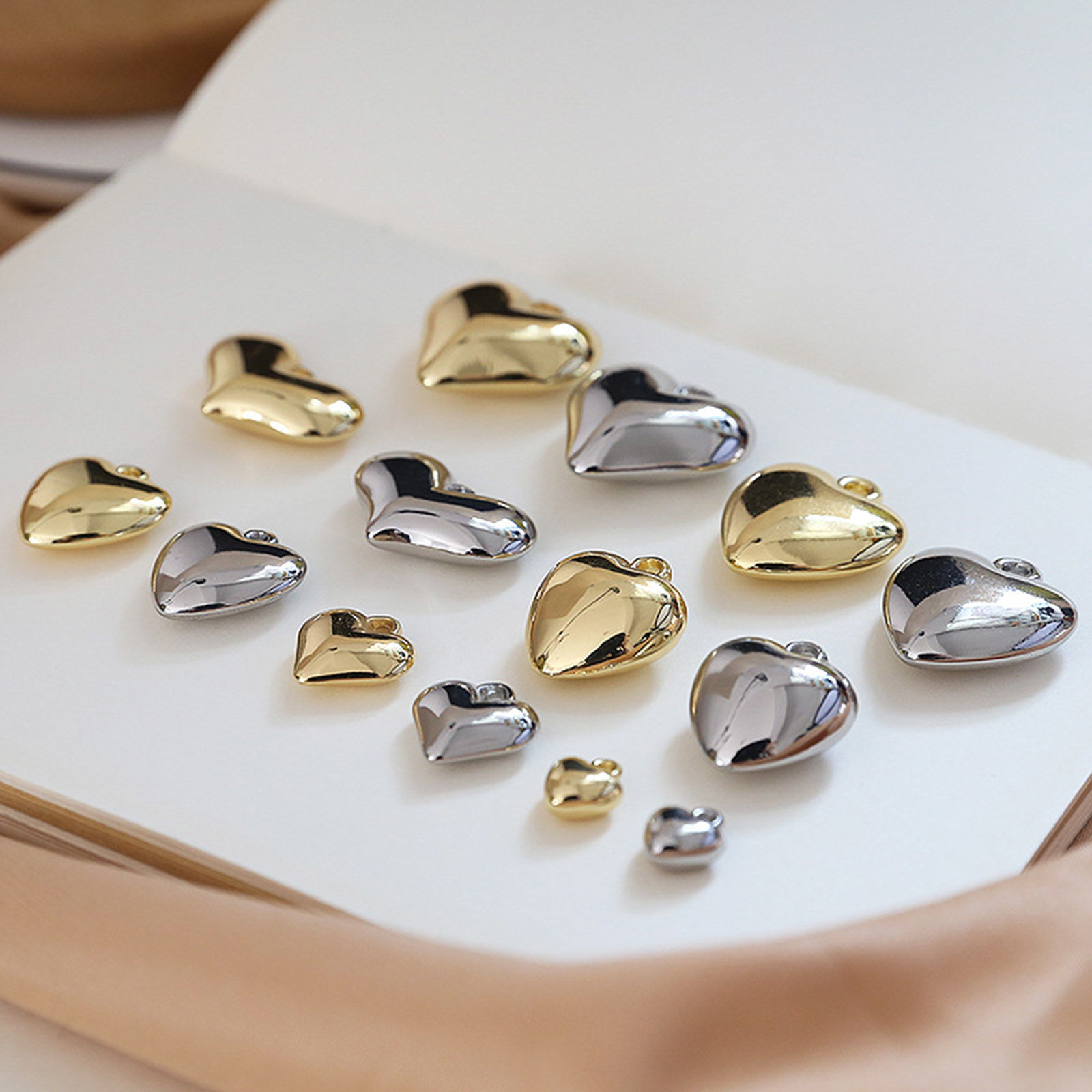 Picture of Resin Geometry Series Charms Heart Multicolor