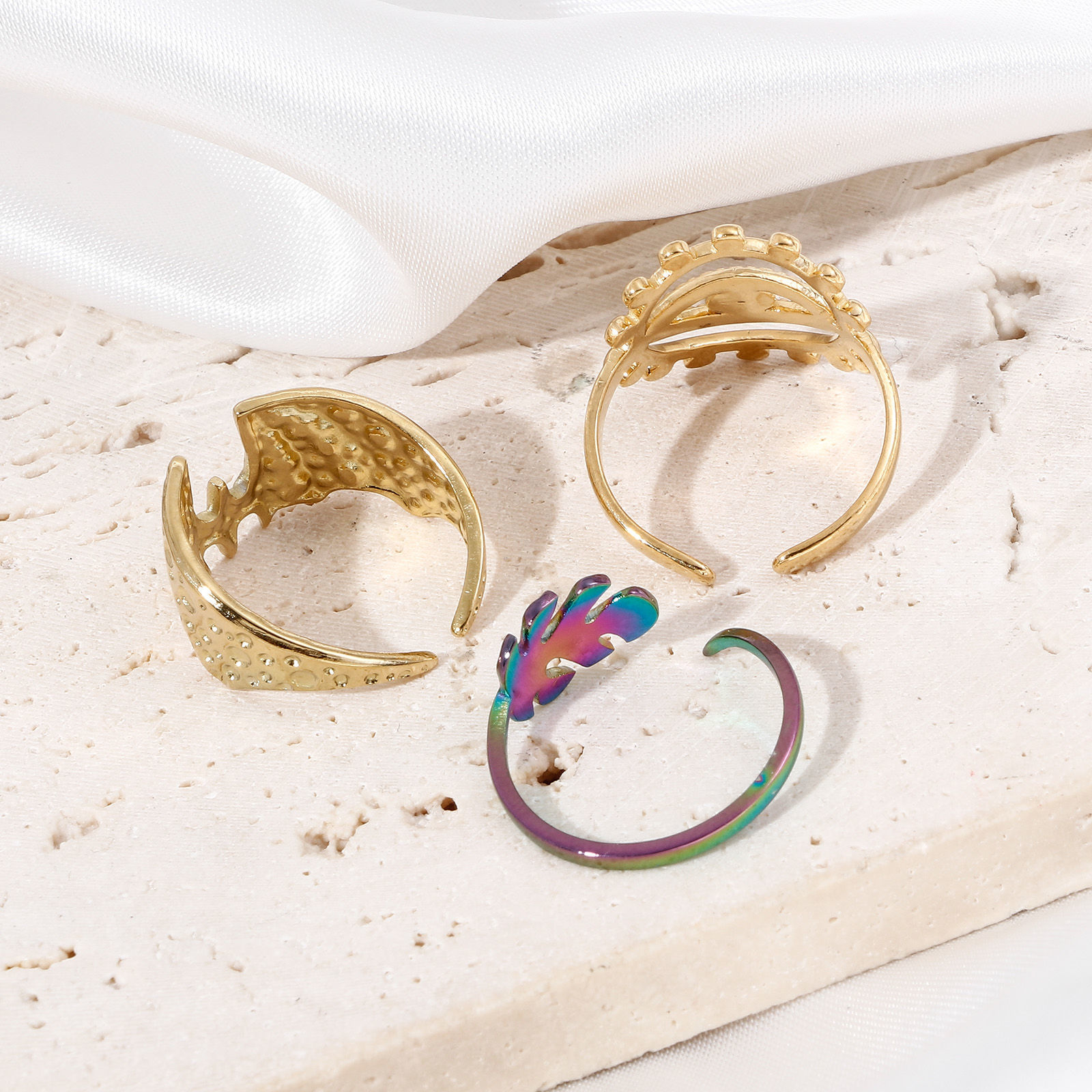 Imagen de 304 Acero Inoxidable Abierto Anillos Multicolor 1 Unidad
