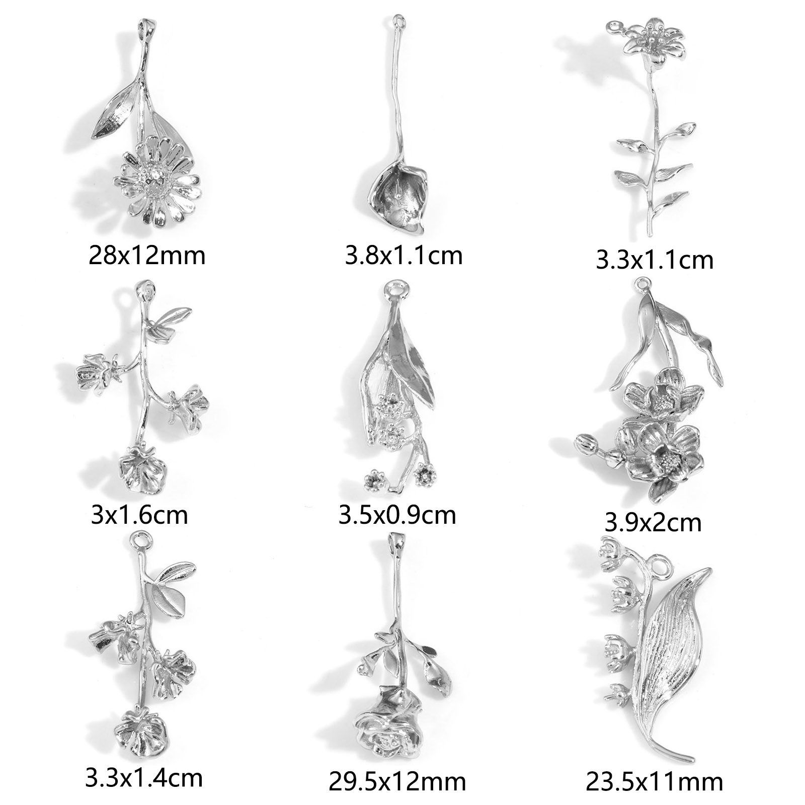 Imagen de Latón Colgantes Charms Flor Oro Real Chapado 3D 2 Unidades