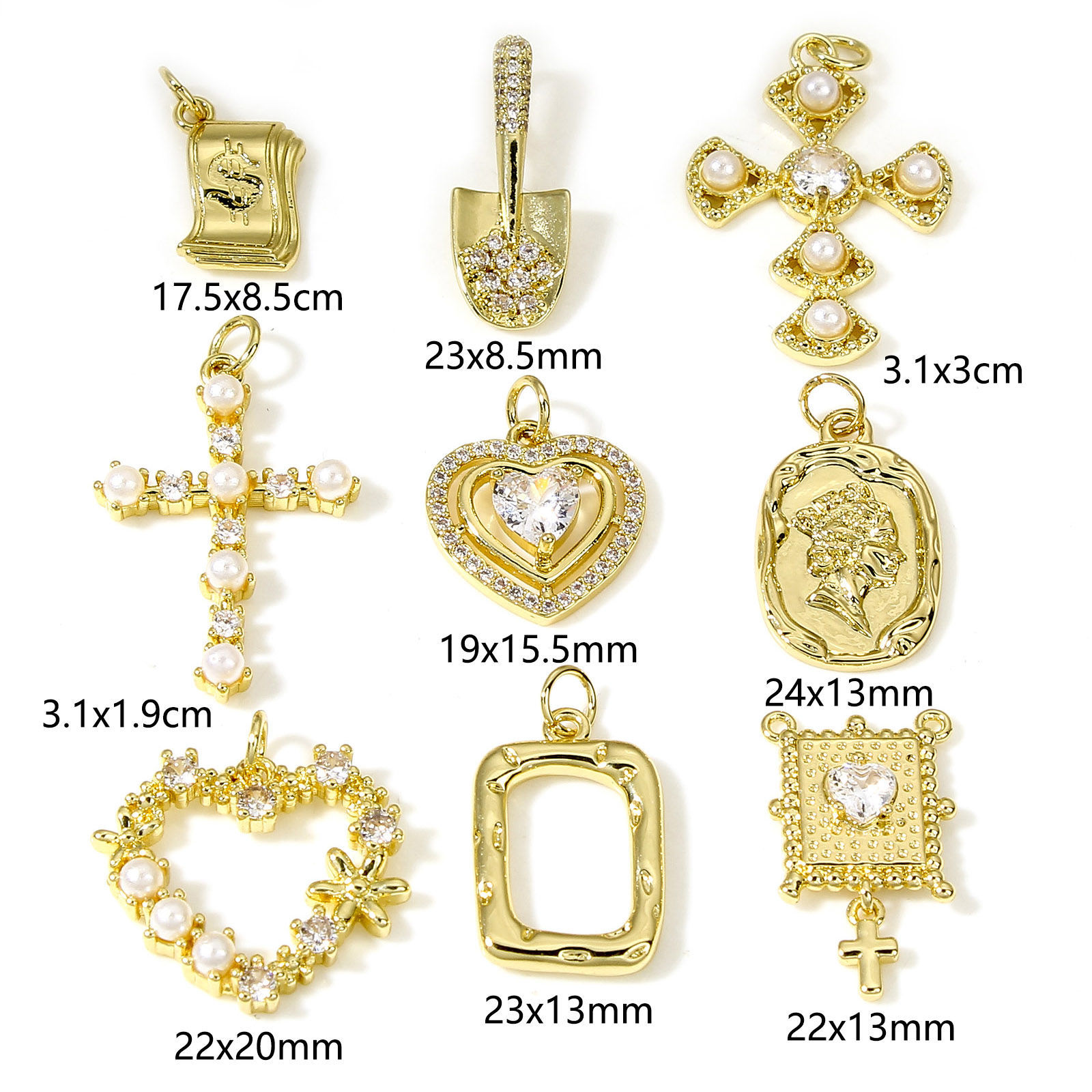Immagine di Ottone Charms 18K Vero Oro Placcato 1 Pz