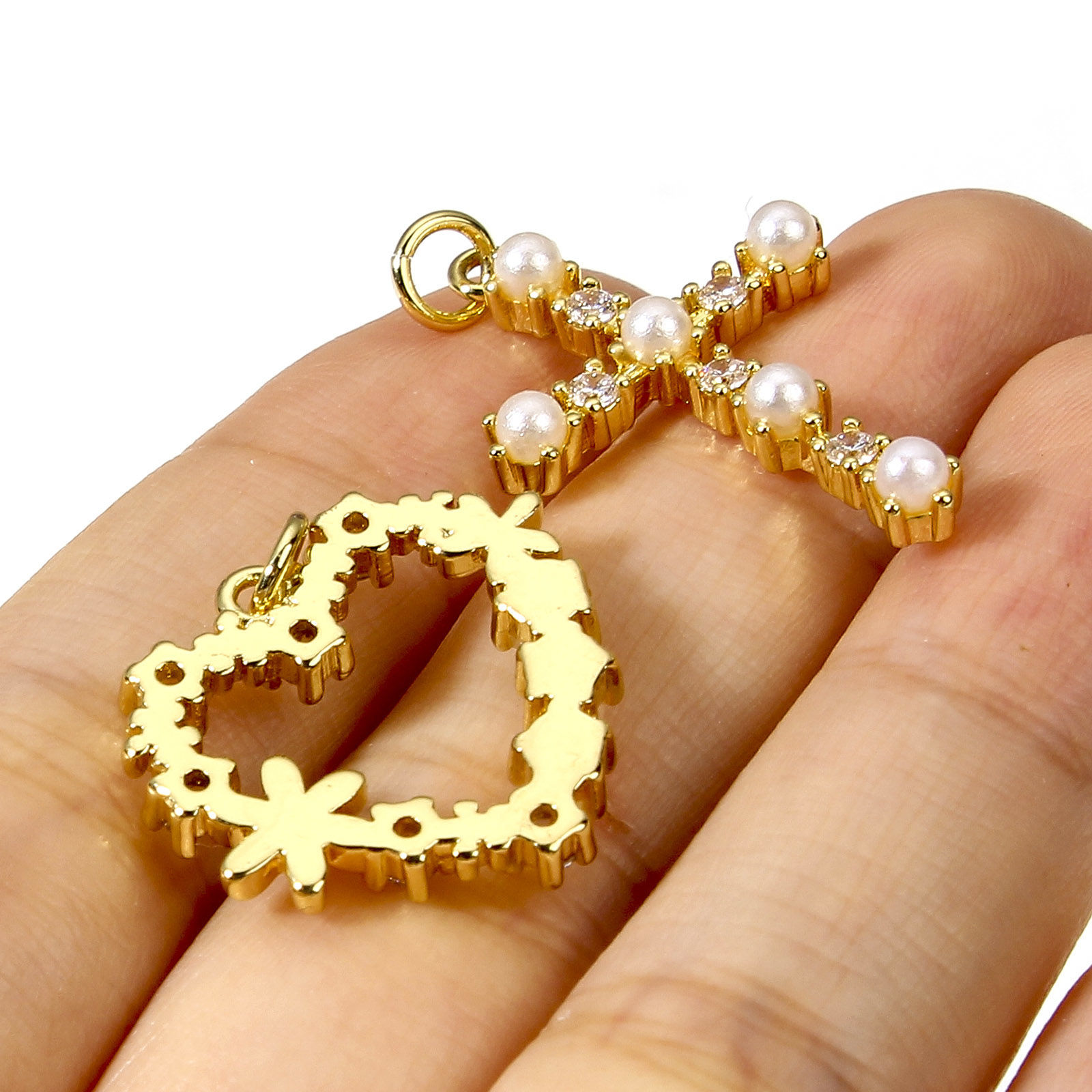 Immagine di Ottone Charms 18K Vero Oro Placcato 1 Pz