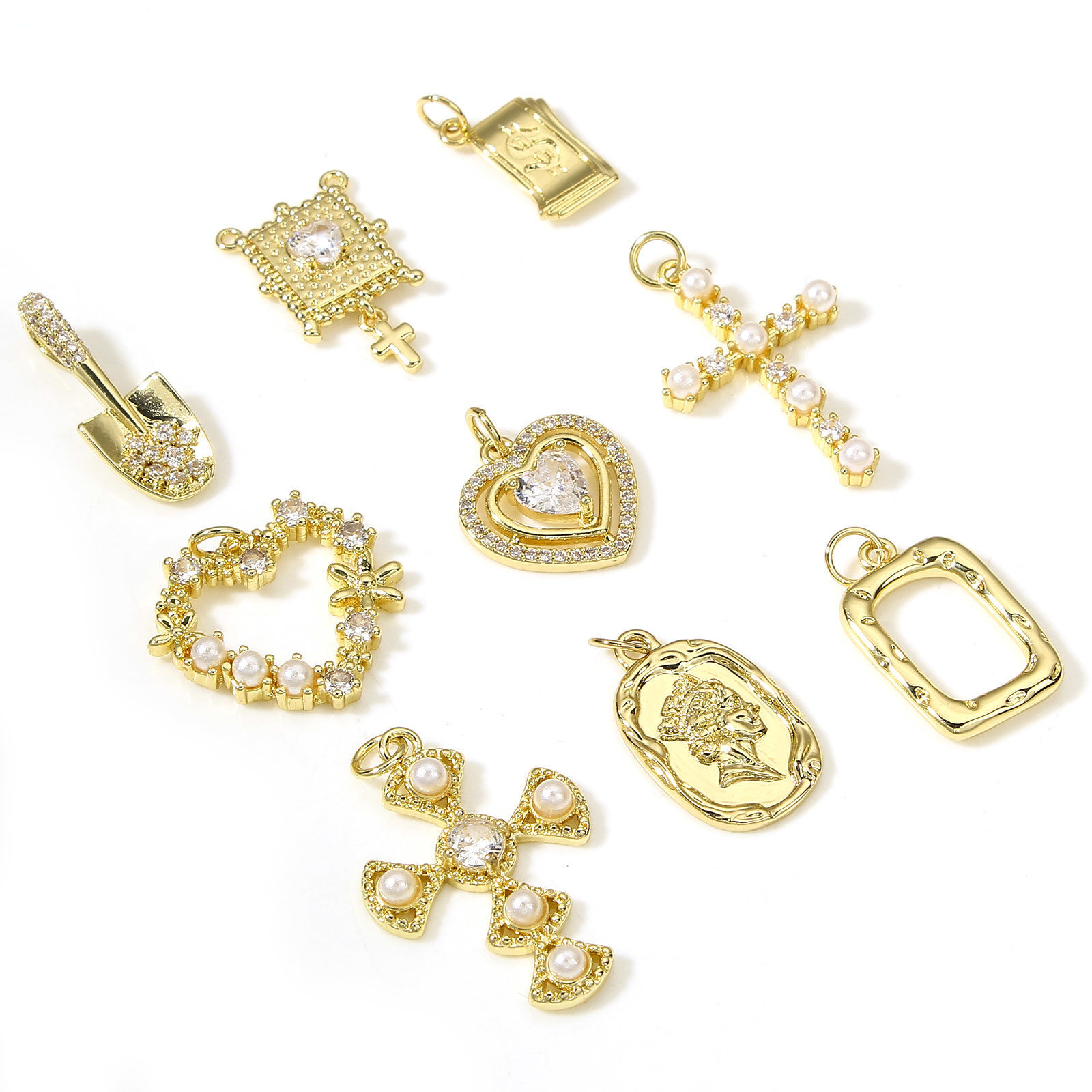 Immagine di Ottone Charms 18K Vero Oro Placcato 1 Pz