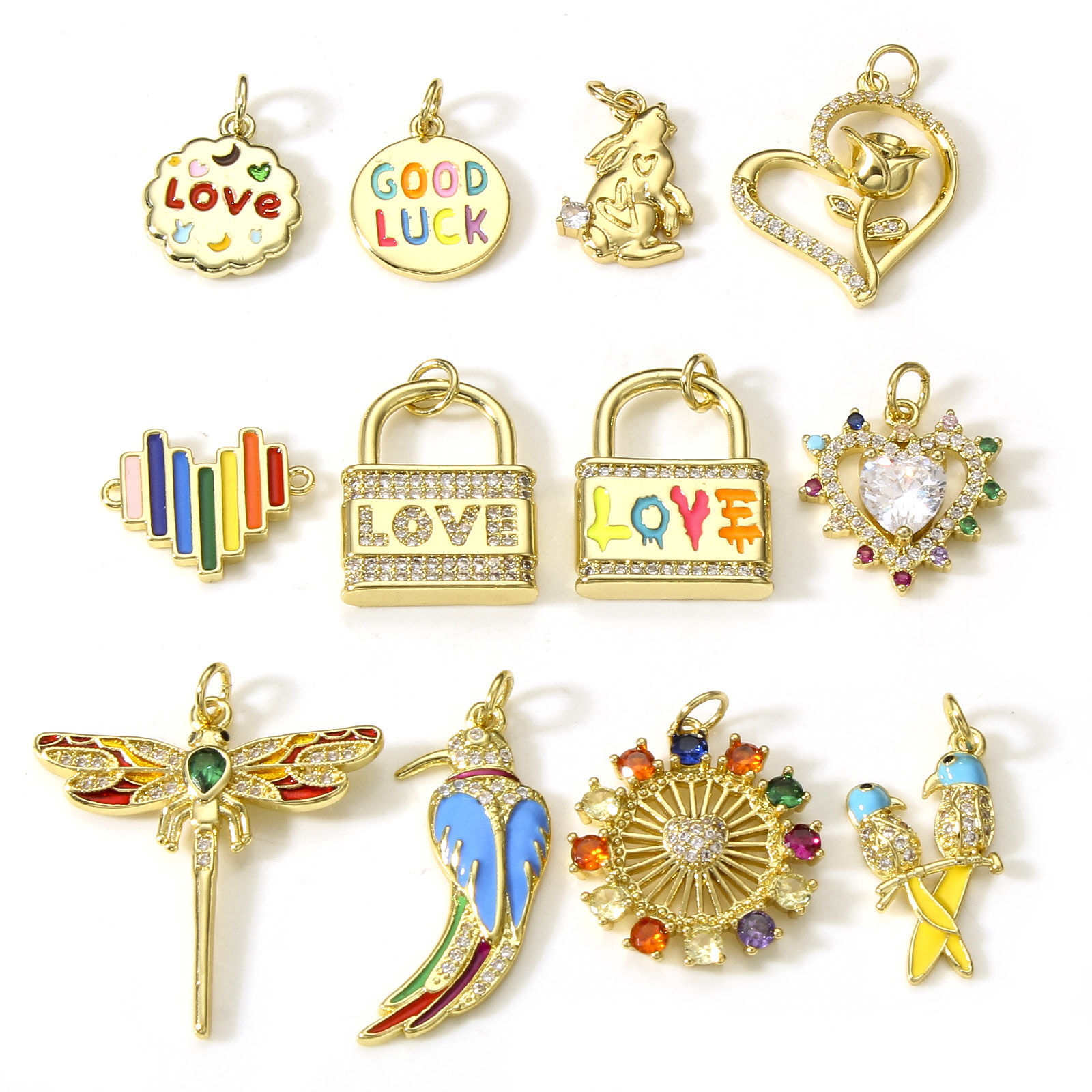 Bild von Messing Charms 18K Echtgold plattiert 1 Stück