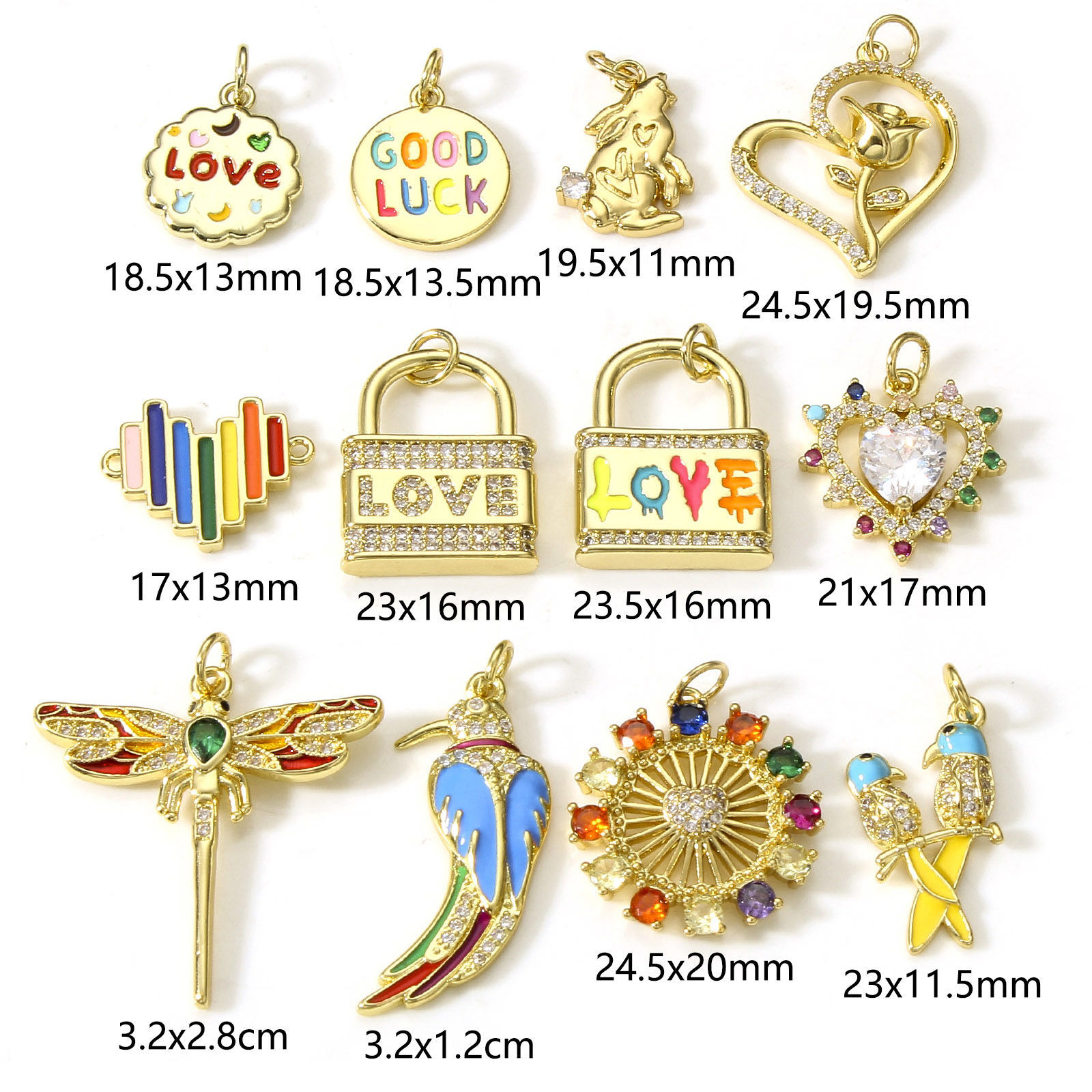 Bild von Messing Charms 18K Echtgold plattiert 1 Stück