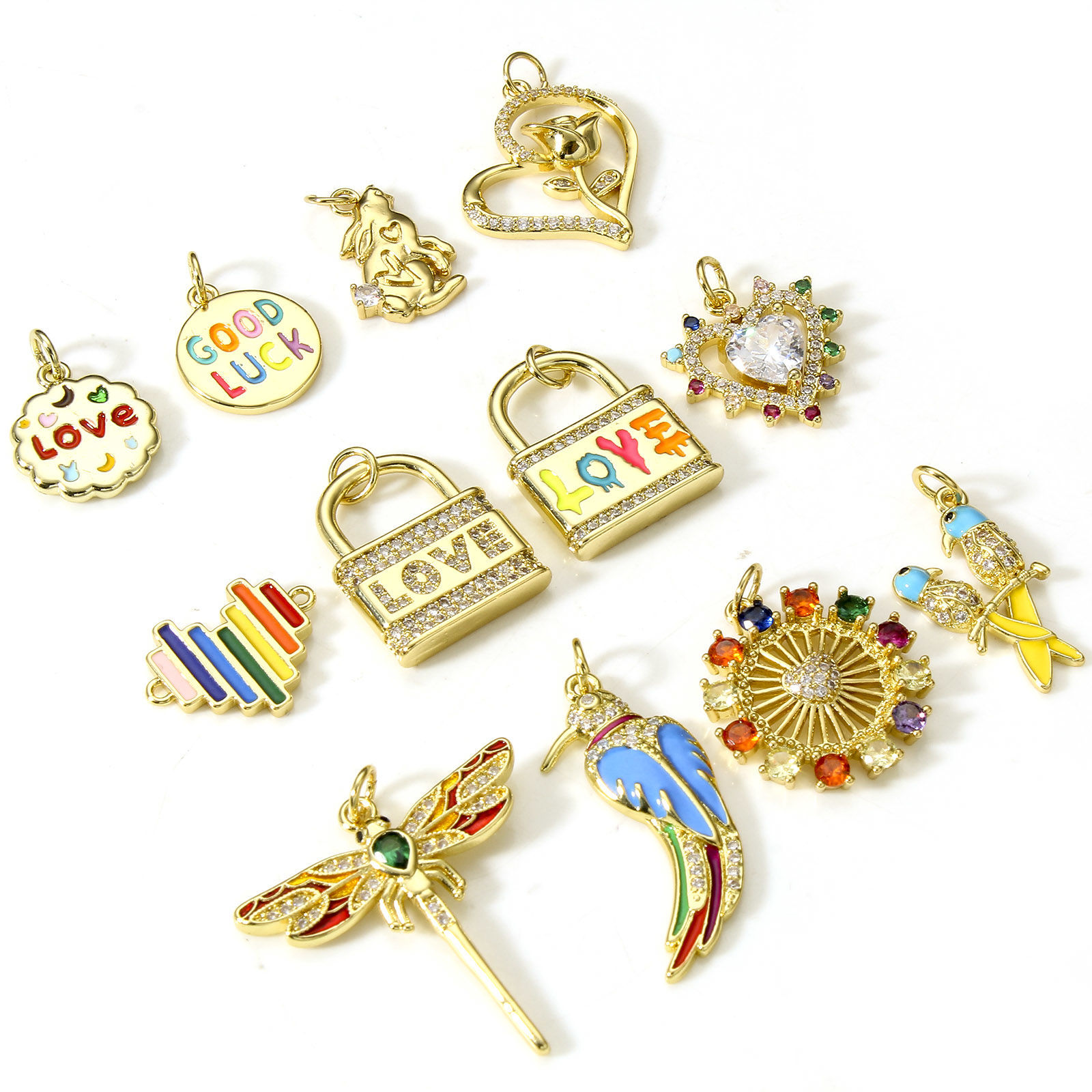 Bild von Messing Charms 18K Echtgold plattiert 1 Stück