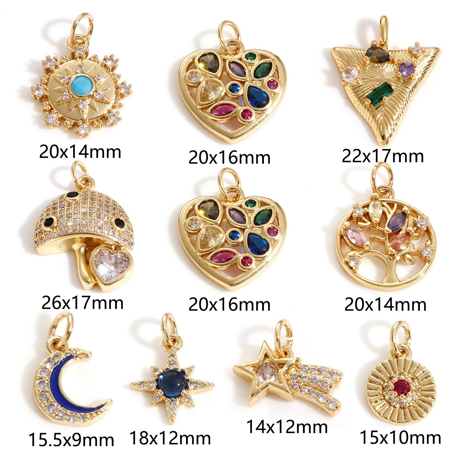 Imagen de Latón Colgantes Charms 18K Oro Real Chapado 1 Unidad