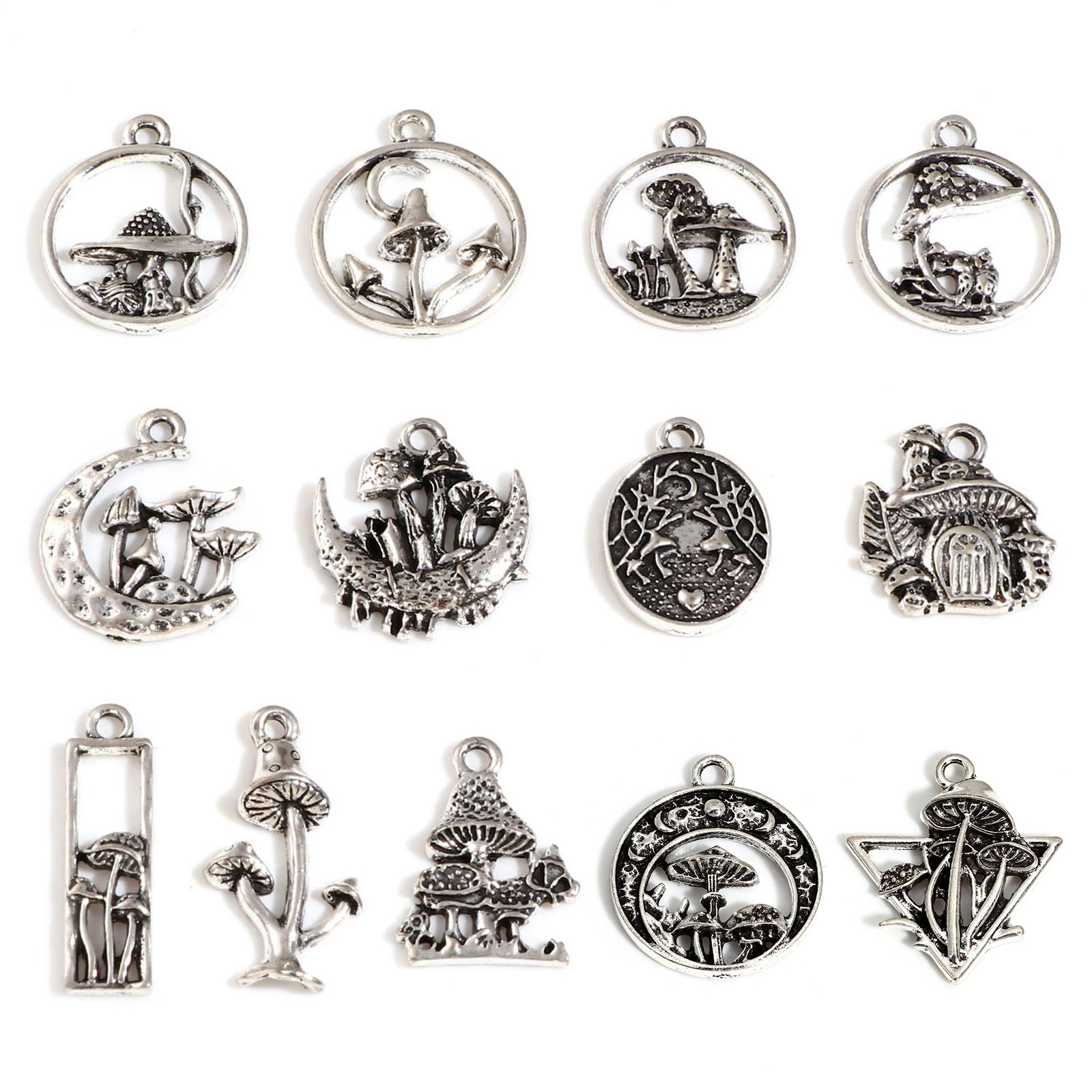 Picture of Zinc Based Alloy Charms Antique Silver Color Mushroom