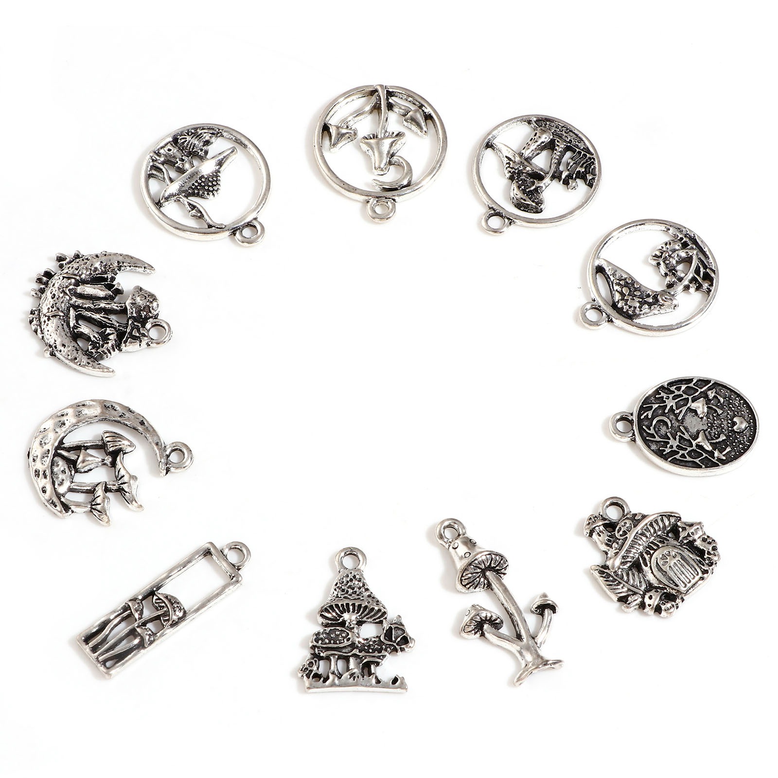 Picture of Zinc Based Alloy Charms Antique Silver Color Mushroom
