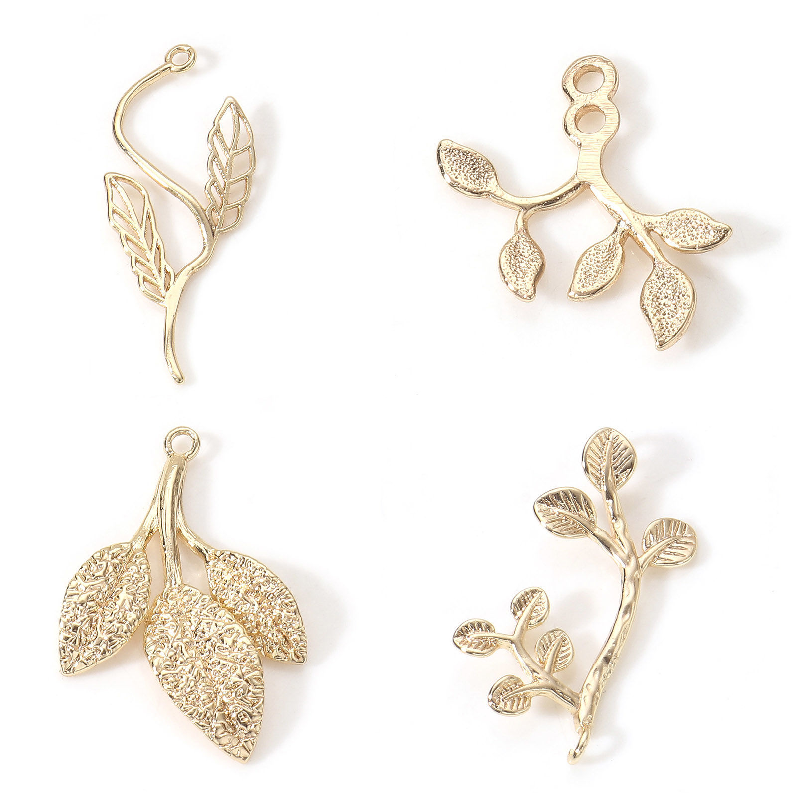 Image de Breloques en Laiton Feuille Plaqué Or Véritable 2 Pcs