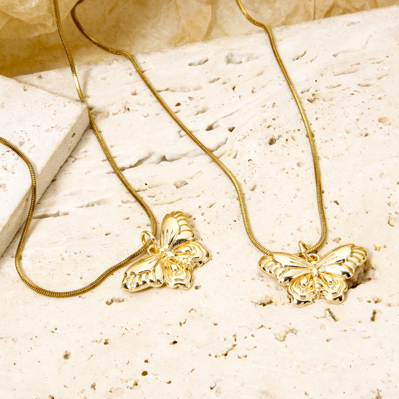 Picture of Brass Insect Charms Real Gold Plated Butterfly Animal Clear Cubic Zirconia 14mm x 13mm
