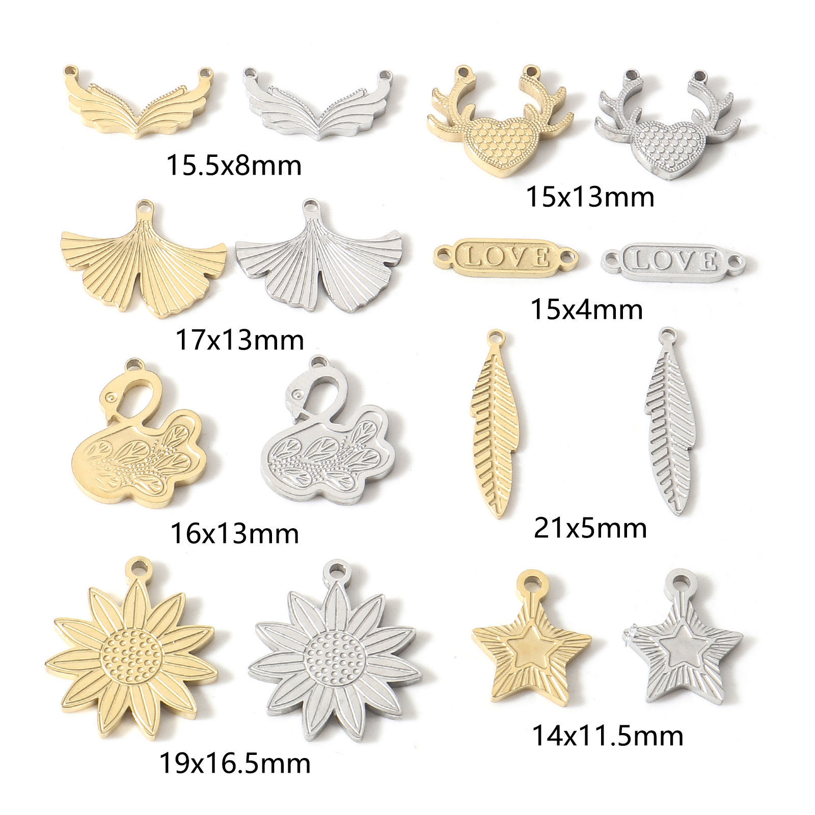 Immagine di 304 Acciaio Inossidabile Charms 1 Pz