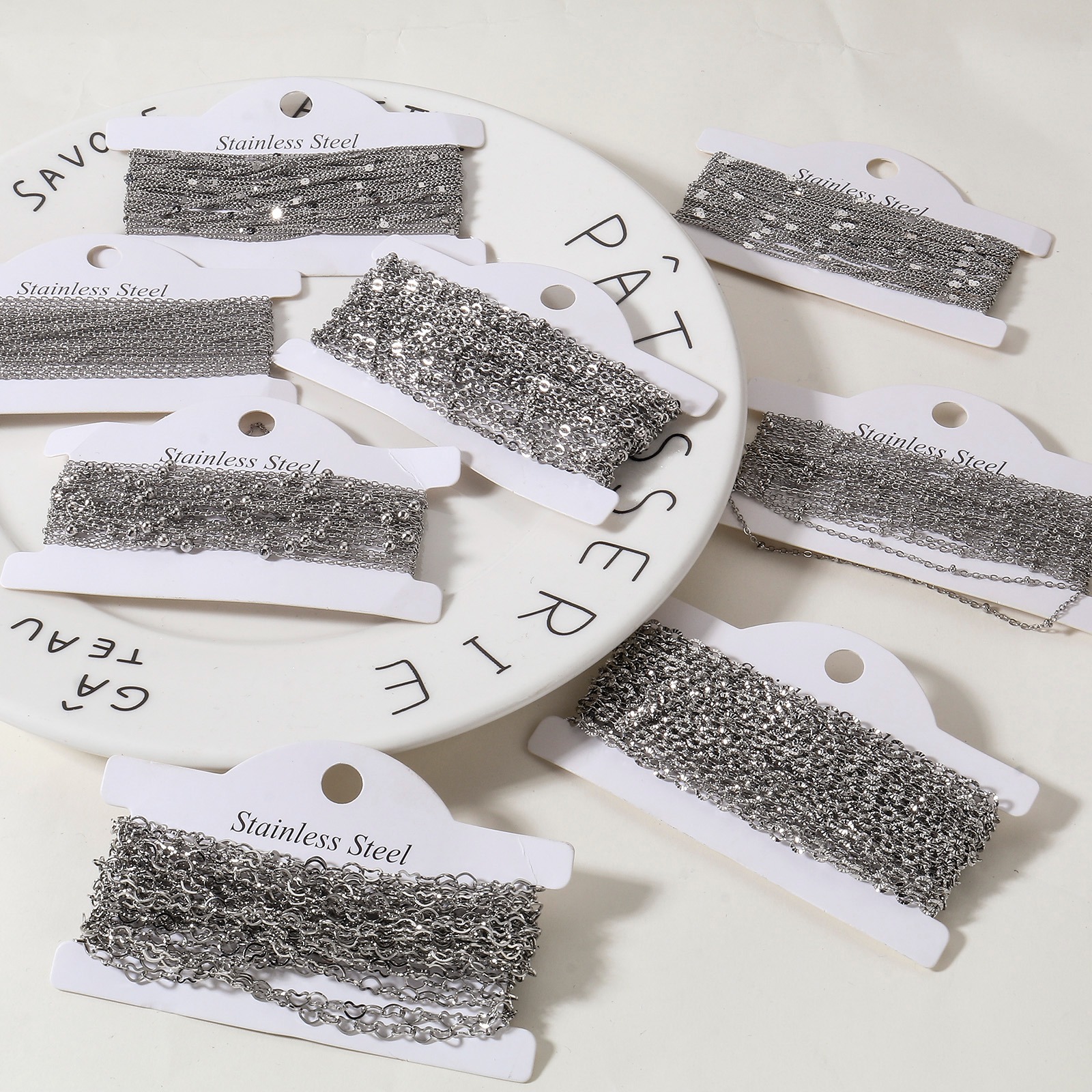 Picture of 304 Stainless Steel Link Chain For Handmade DIY Jewelry Making Findings Silver Tone 1 Roll (Approx 5 M/Roll)