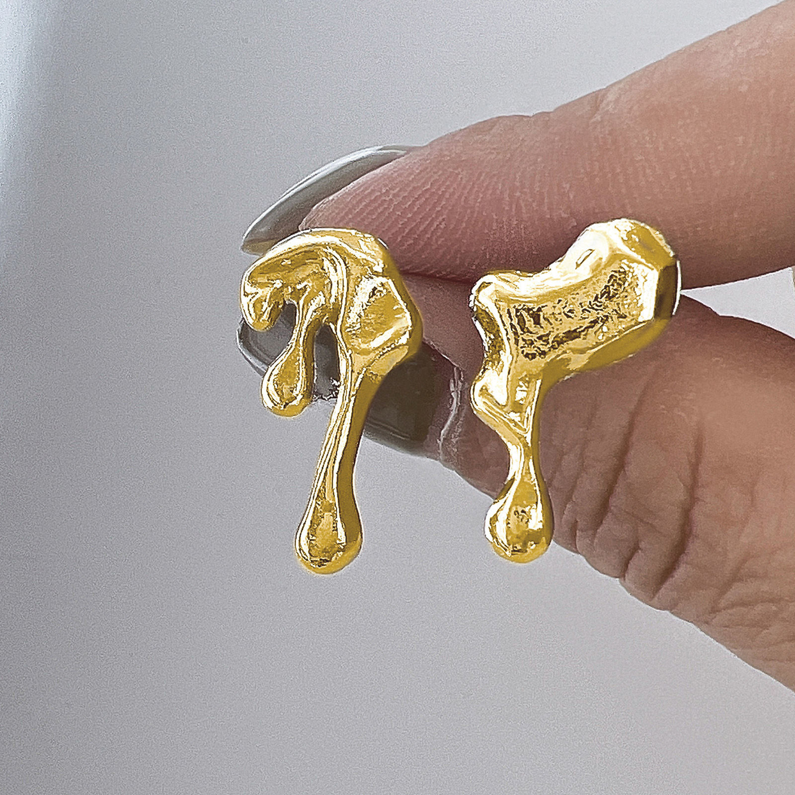 Imagen de 1 Par Y2K Pendientes Multicolor Corazón Estrella de cuatro puntos