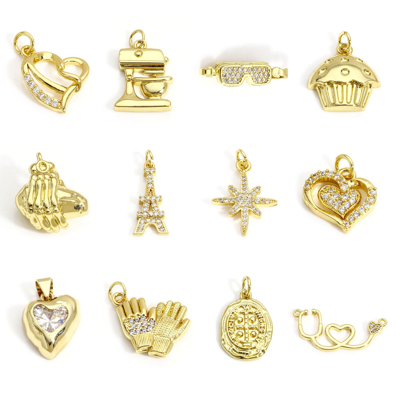 Image de 1 Pièce Breloques en Laiton Plaqué Or Véritable 18K