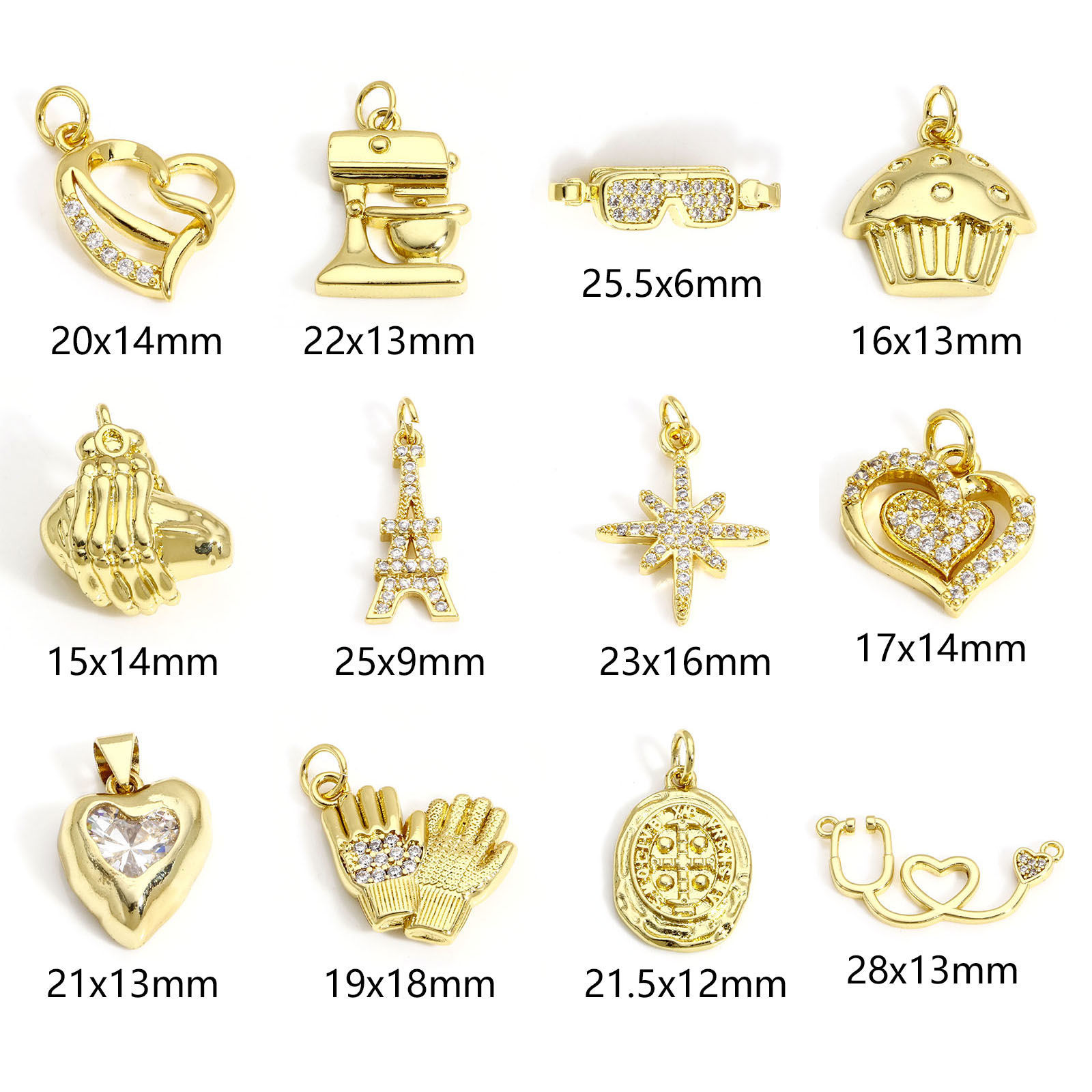 Image de 1 Pièce Breloques en Laiton Plaqué Or Véritable 18K