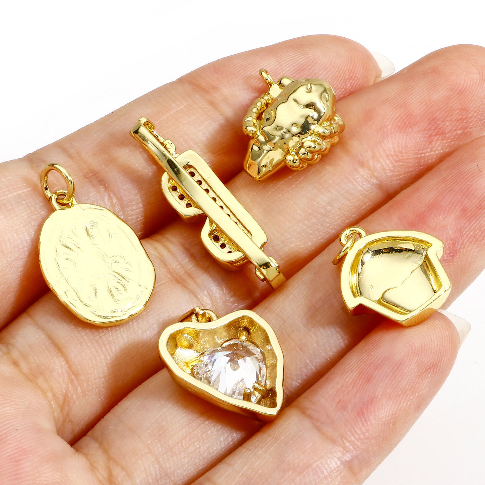 Image de 1 Pièce Breloques en Laiton Plaqué Or Véritable 18K