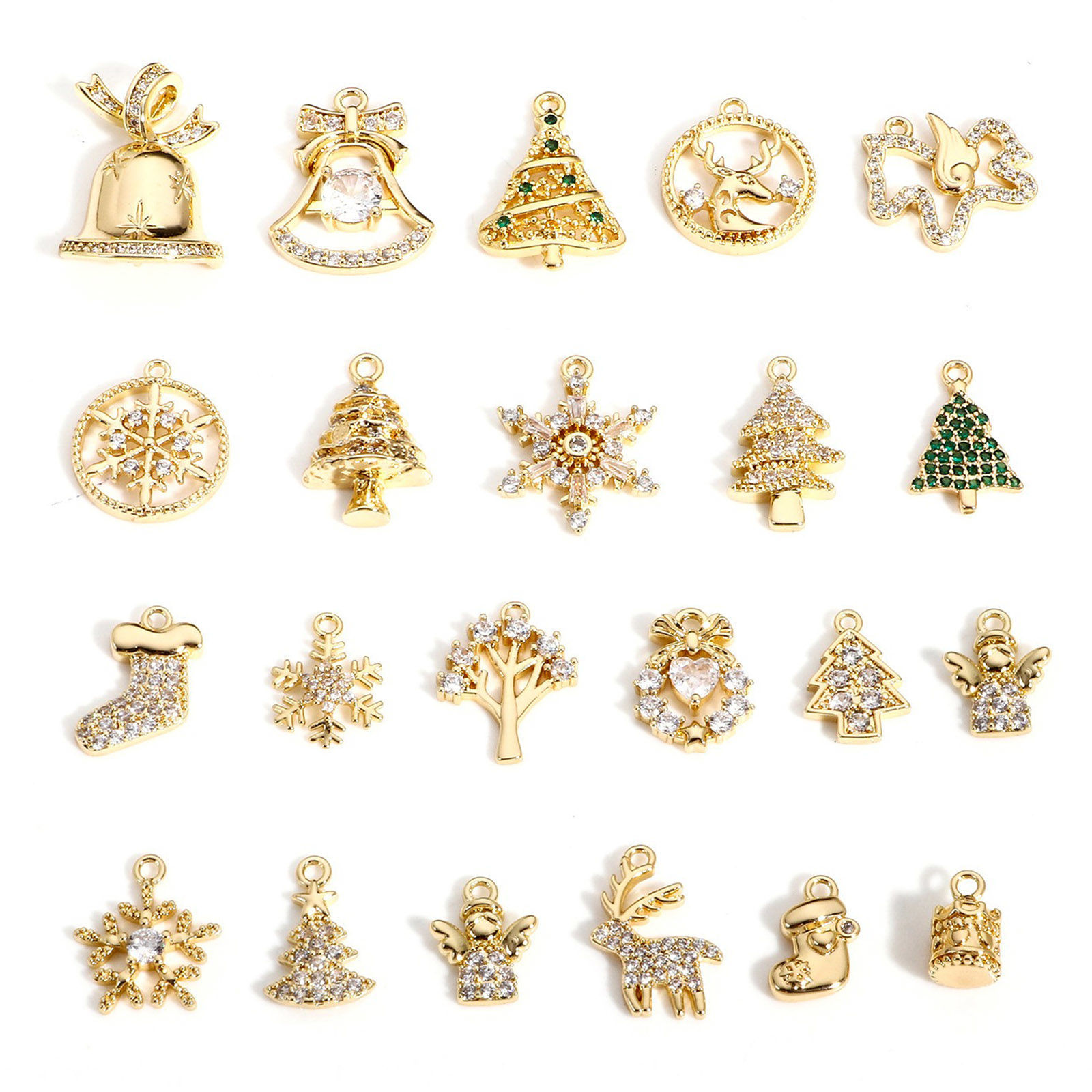 Picture of Brass Christmas Charms 18K Real Gold Plated