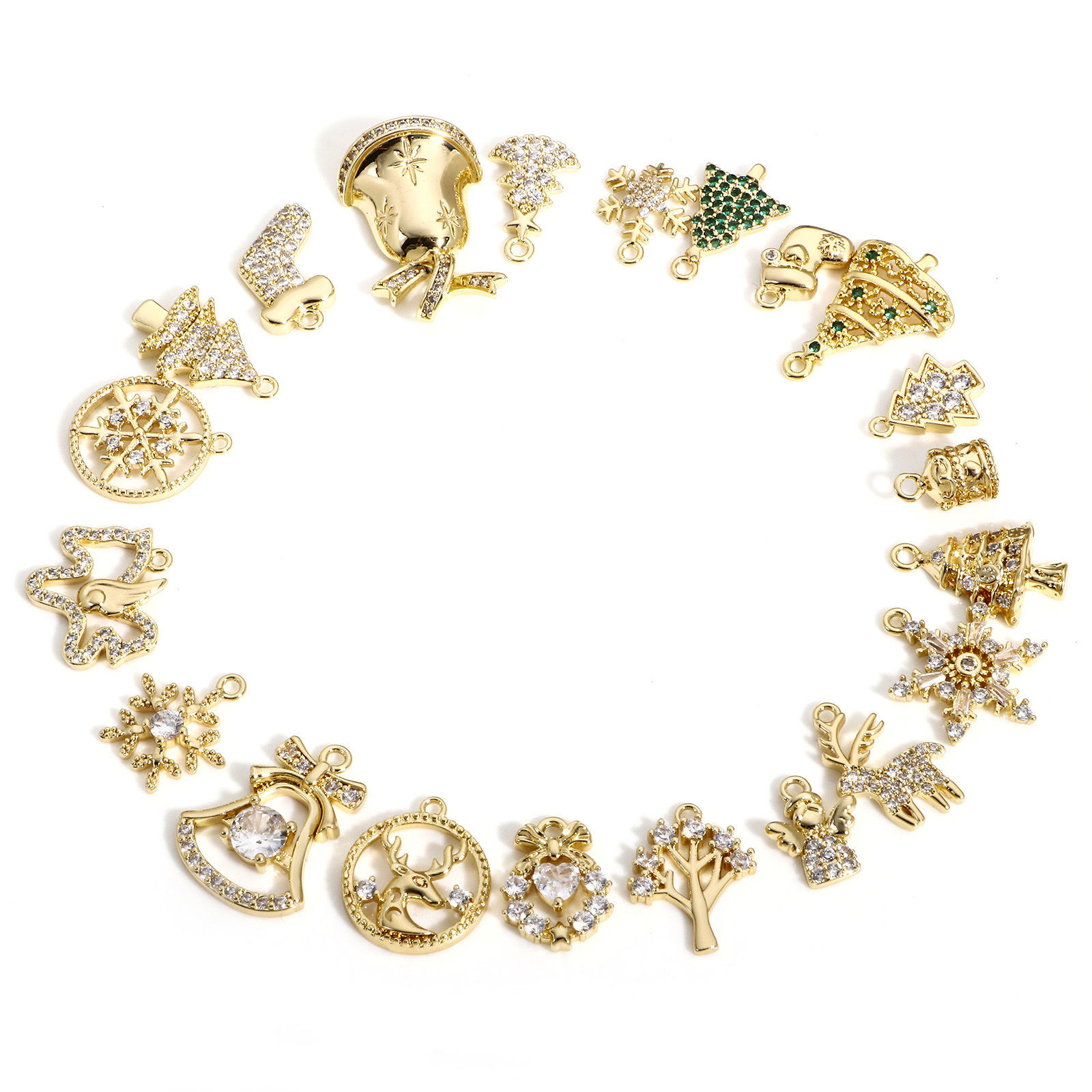 Picture of Brass Christmas Charms 18K Real Gold Plated