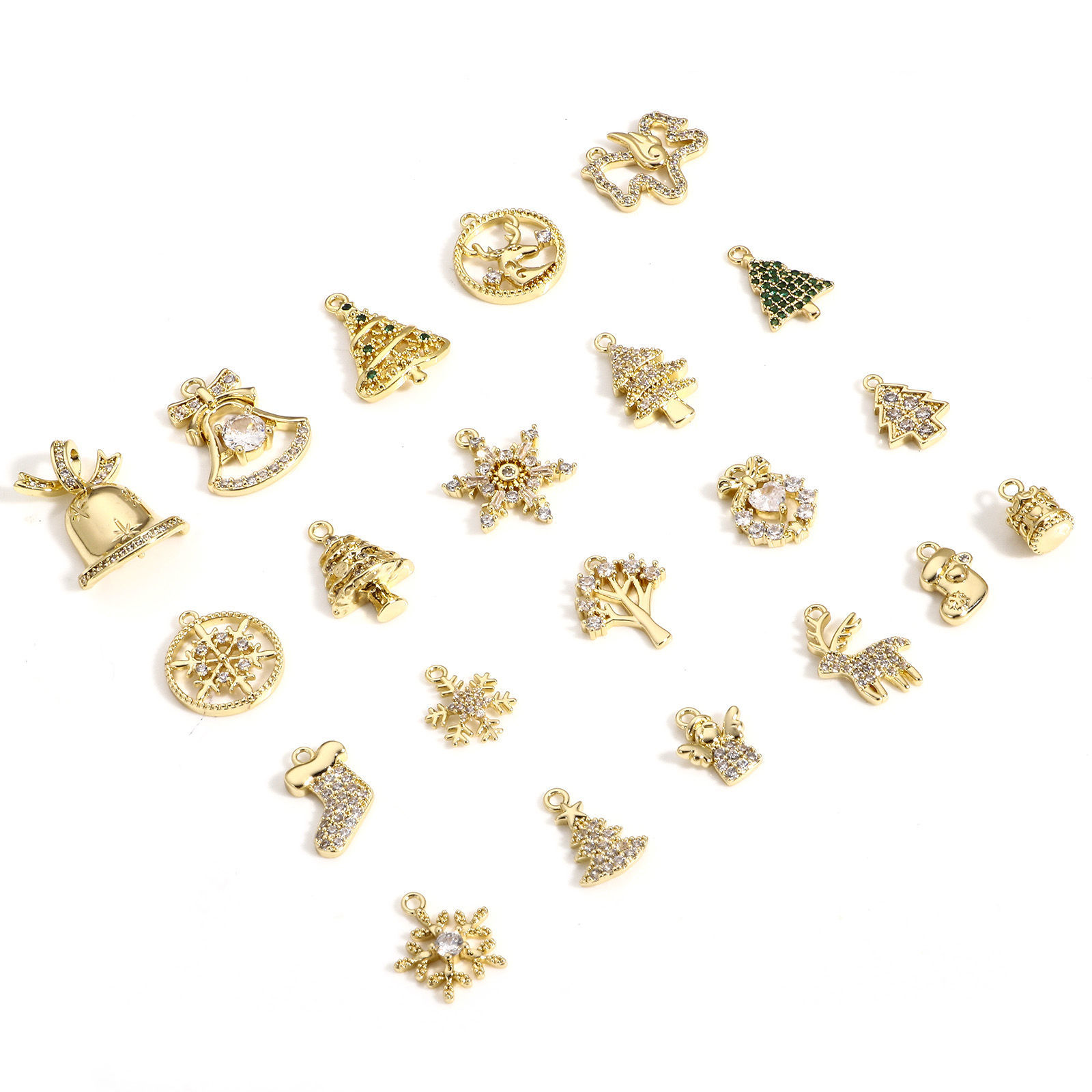 Picture of Brass Christmas Charms 18K Real Gold Plated