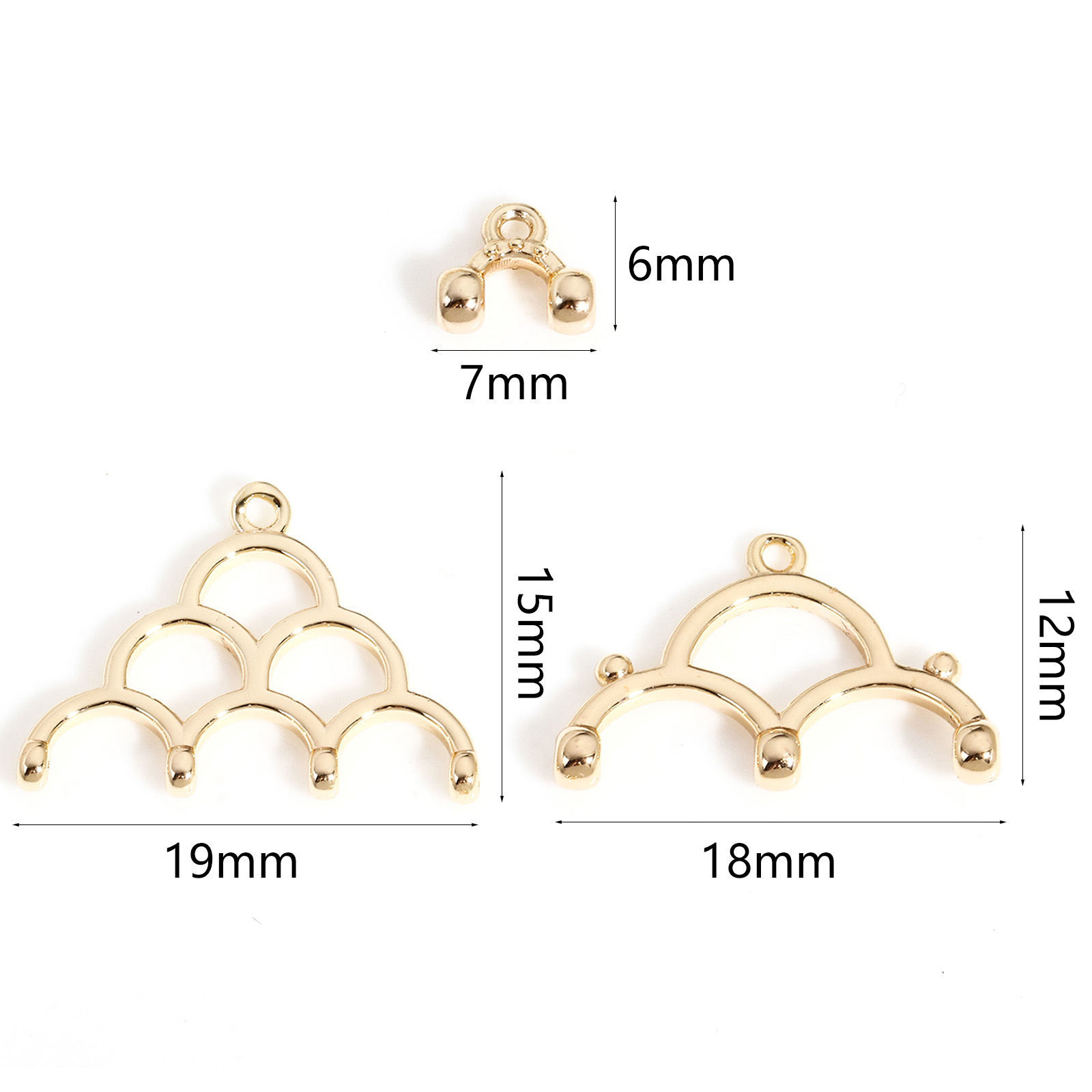 Picture of Brass Chandelier Connectors Arched Real Gold Plated