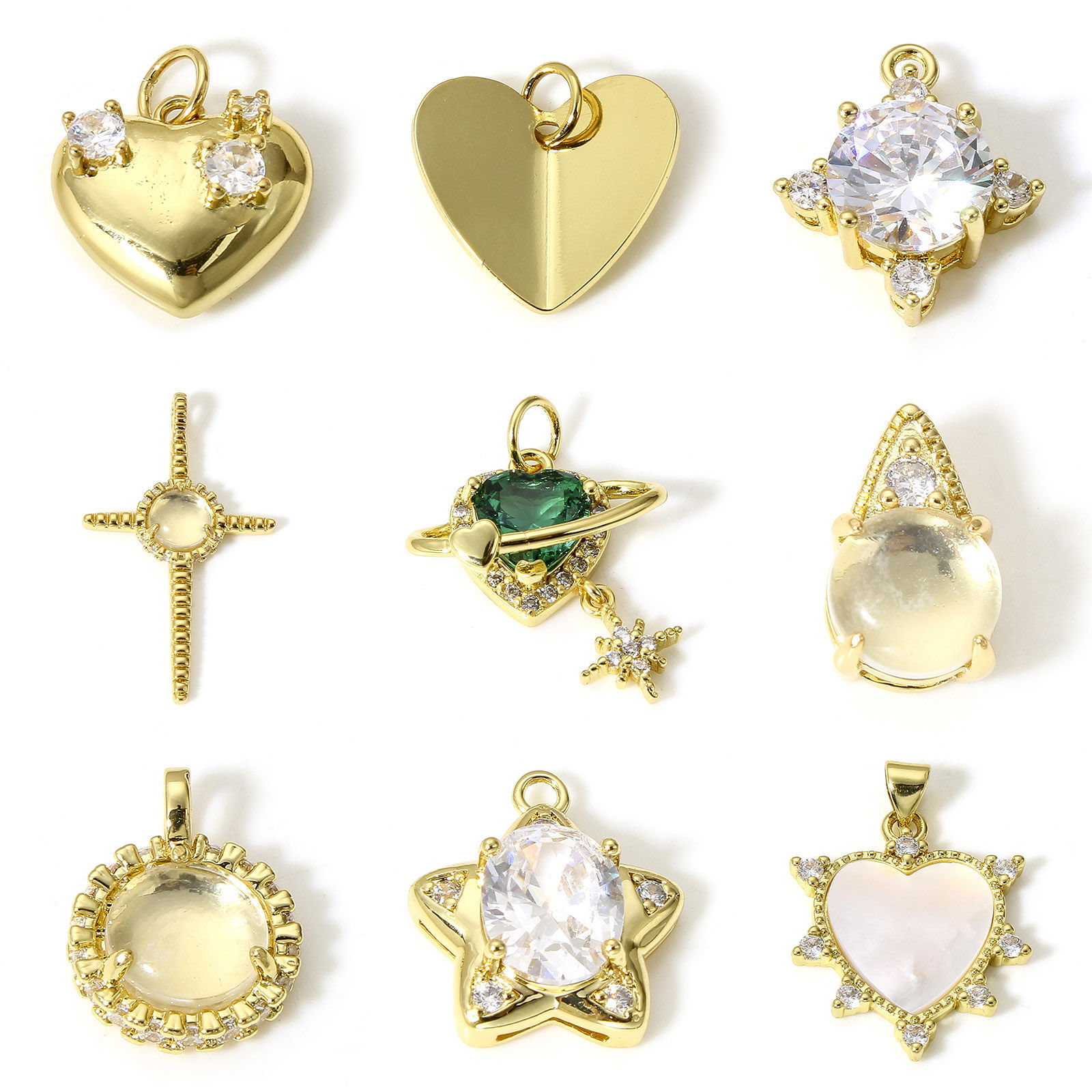 Immagine di 1 Pz Ottone Charms 18K Vero Oro Placcato