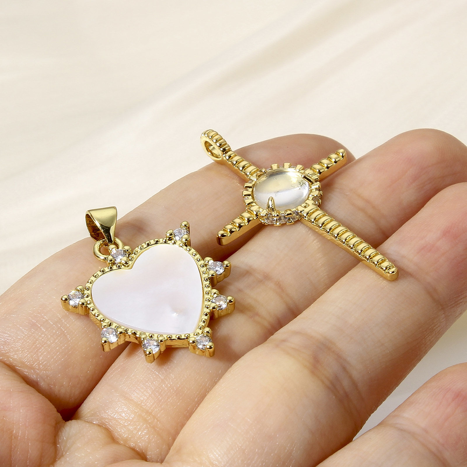 Immagine di 1 Pz Ottone Charms 18K Vero Oro Placcato