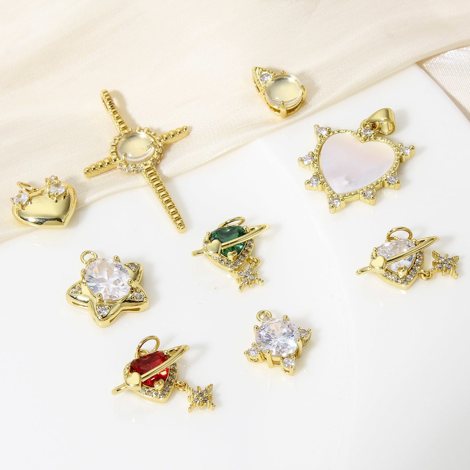 Immagine di 1 Pz Ottone Charms 18K Vero Oro Placcato