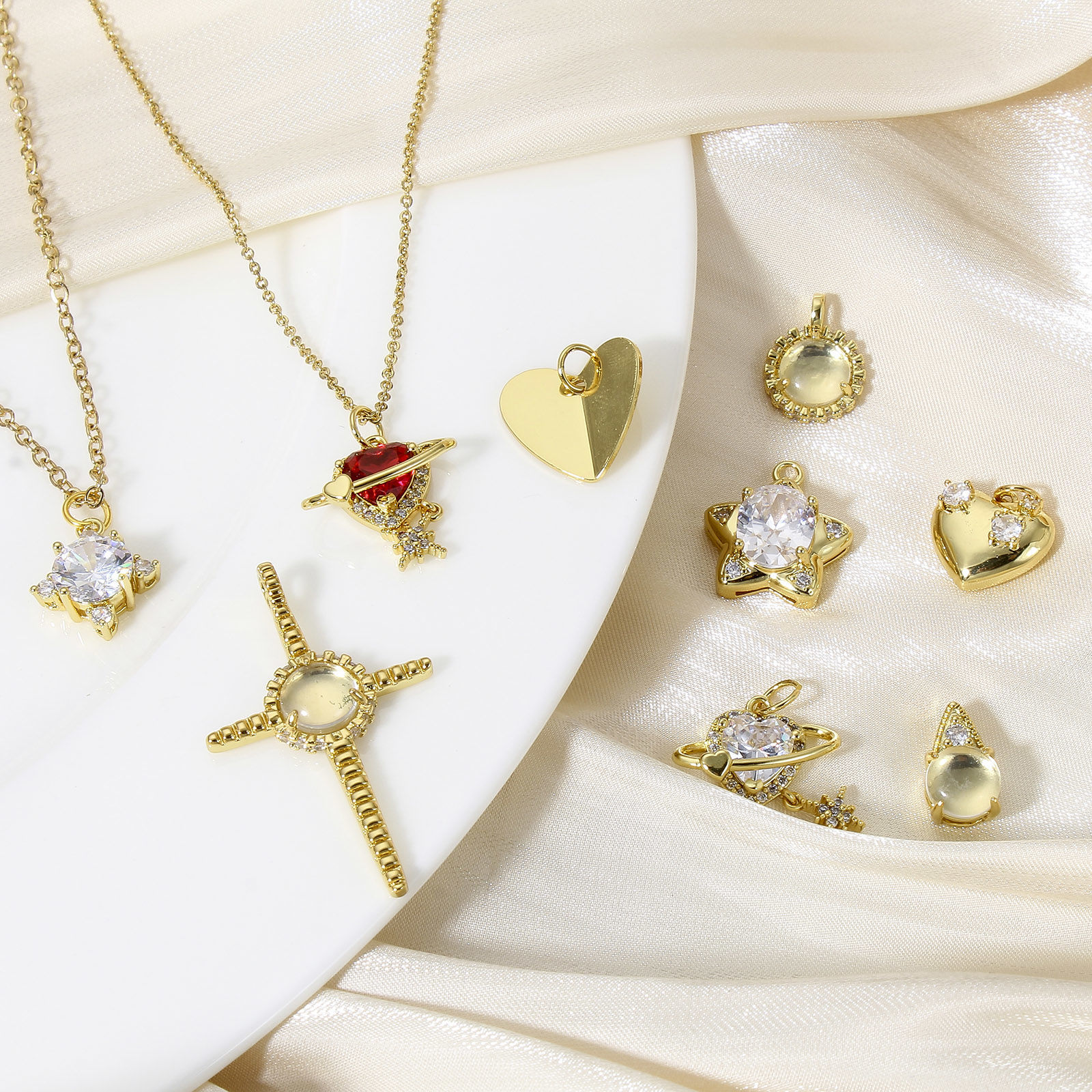 Immagine di 1 Pz Ottone Charms 18K Vero Oro Placcato