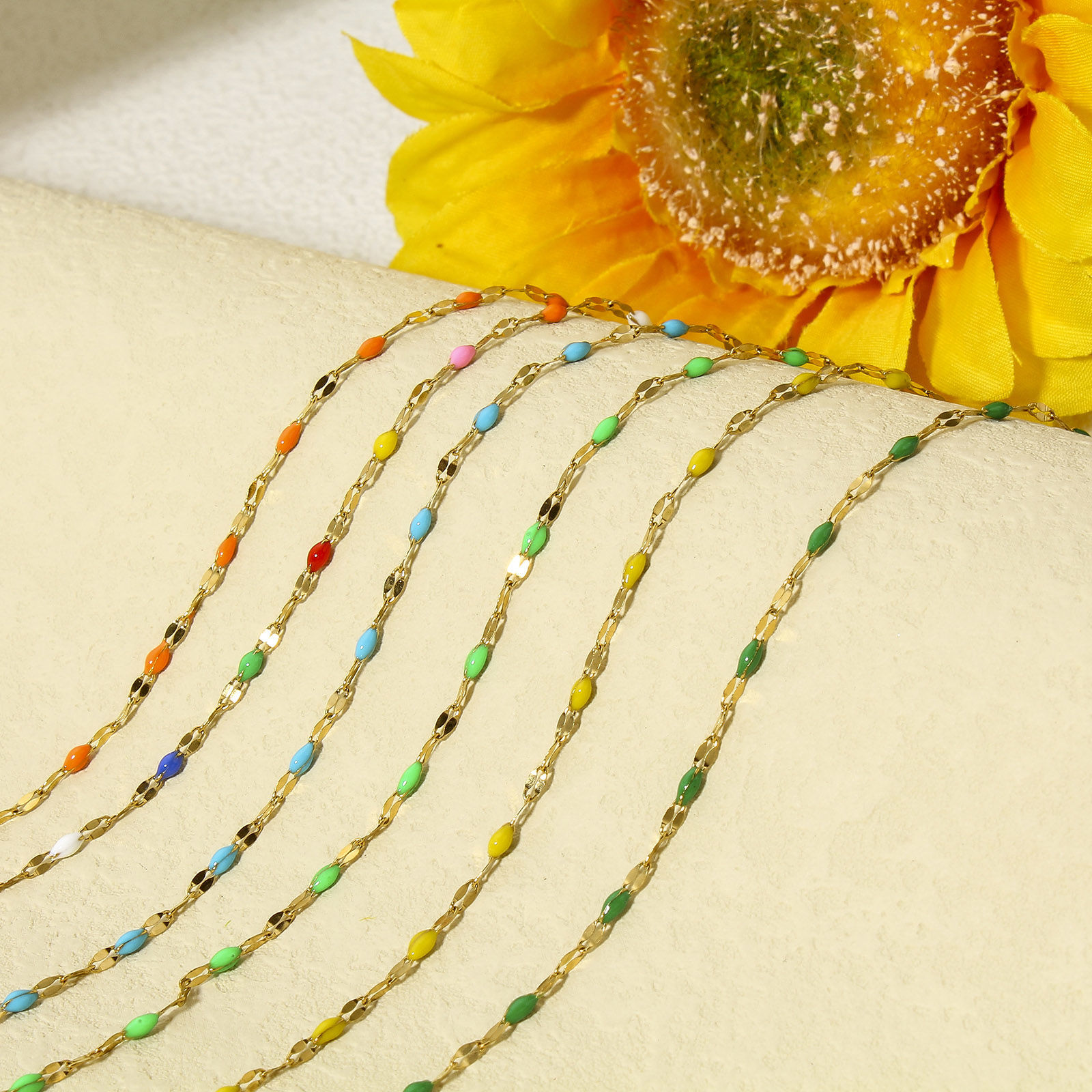 Picture of Wholesale Enamel Lips Chain Necklace, Gold Plated 304 Stainless Steel, Unisex Stylish Minimalist Gift Jewelry For Retailer, 45.5cm(17.9") long, Chain Size: 2mm