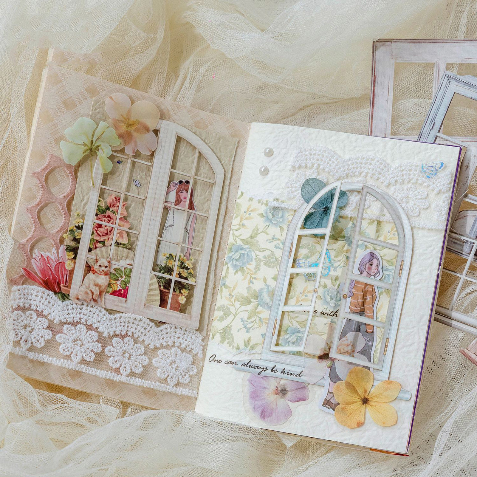 Image de 1 Kit ( 10 Pcs/Kit) DIY Papier Autocollant Décoration en Papier Multicolore Fênetre