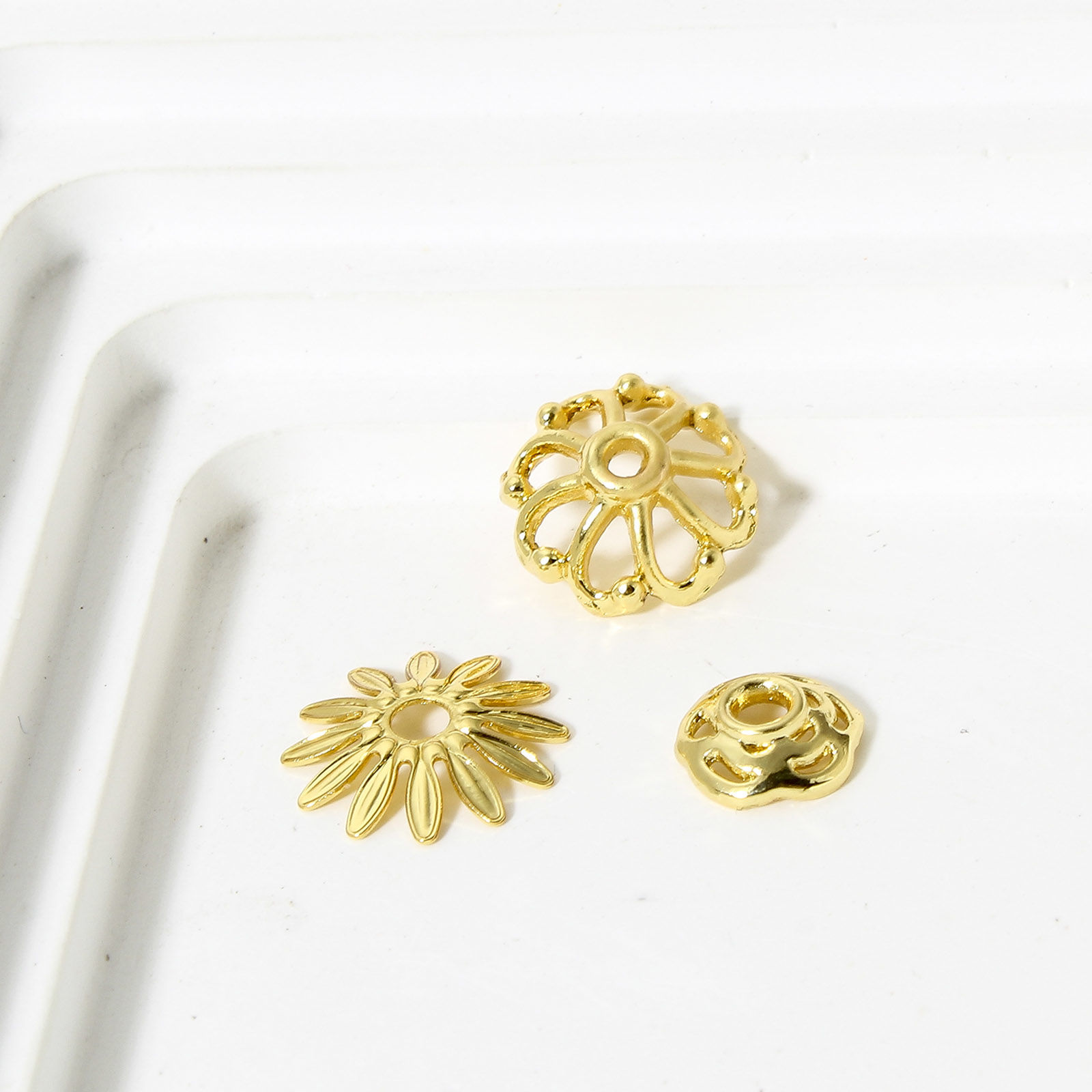 Picture of Brass Beads Caps 18K Real Gold Plated
