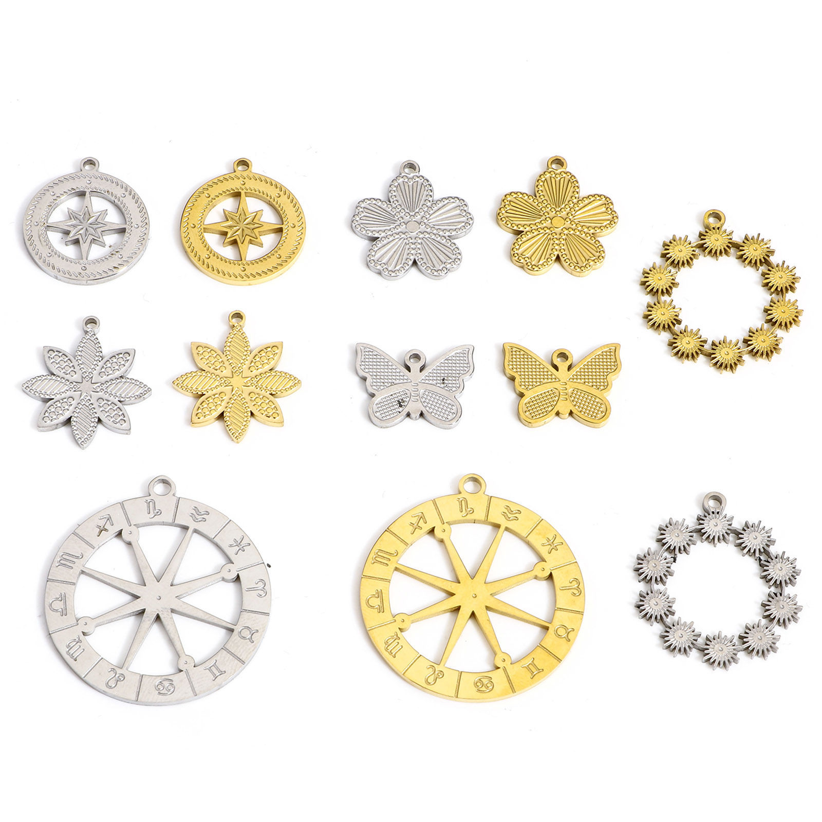 Picture of 304 Stainless Steel Stylish Charms Multicolor Butterfly Animal Dot