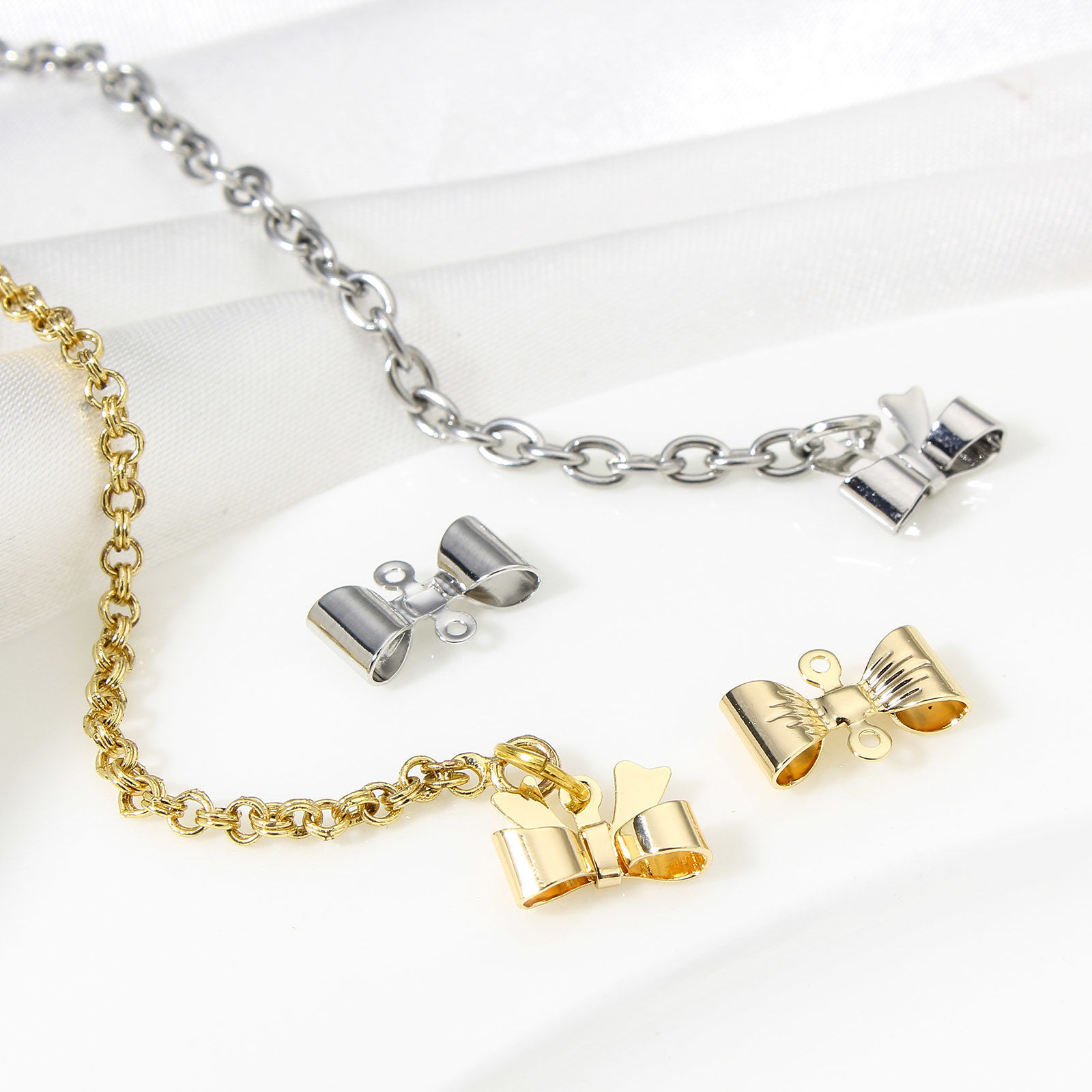 Imagen de 10 Unidades Latón Colgantes Charms Bowknot Oro Real Chapado 3D
