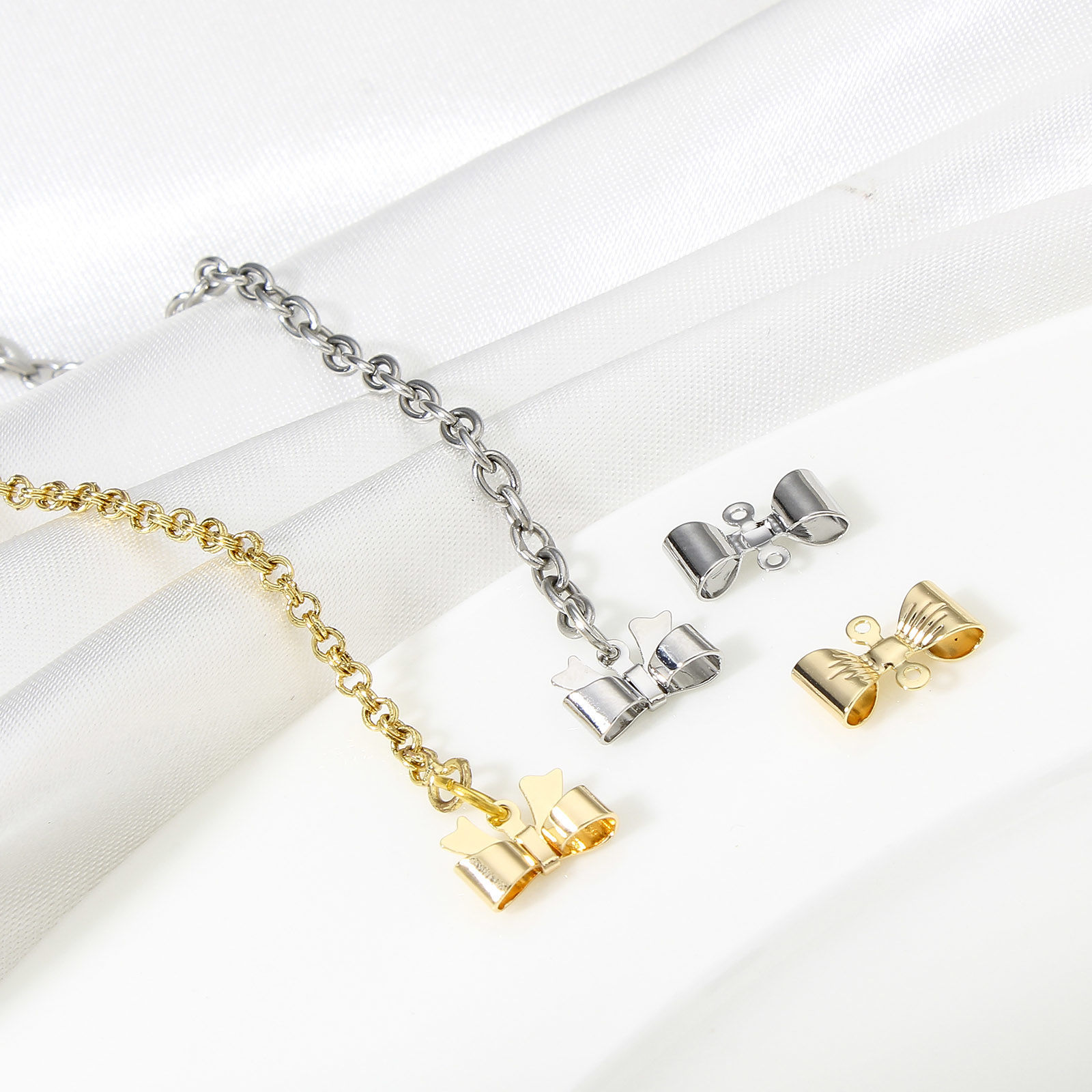 Imagen de 10 Unidades Latón Colgantes Charms Bowknot Oro Real Chapado 3D